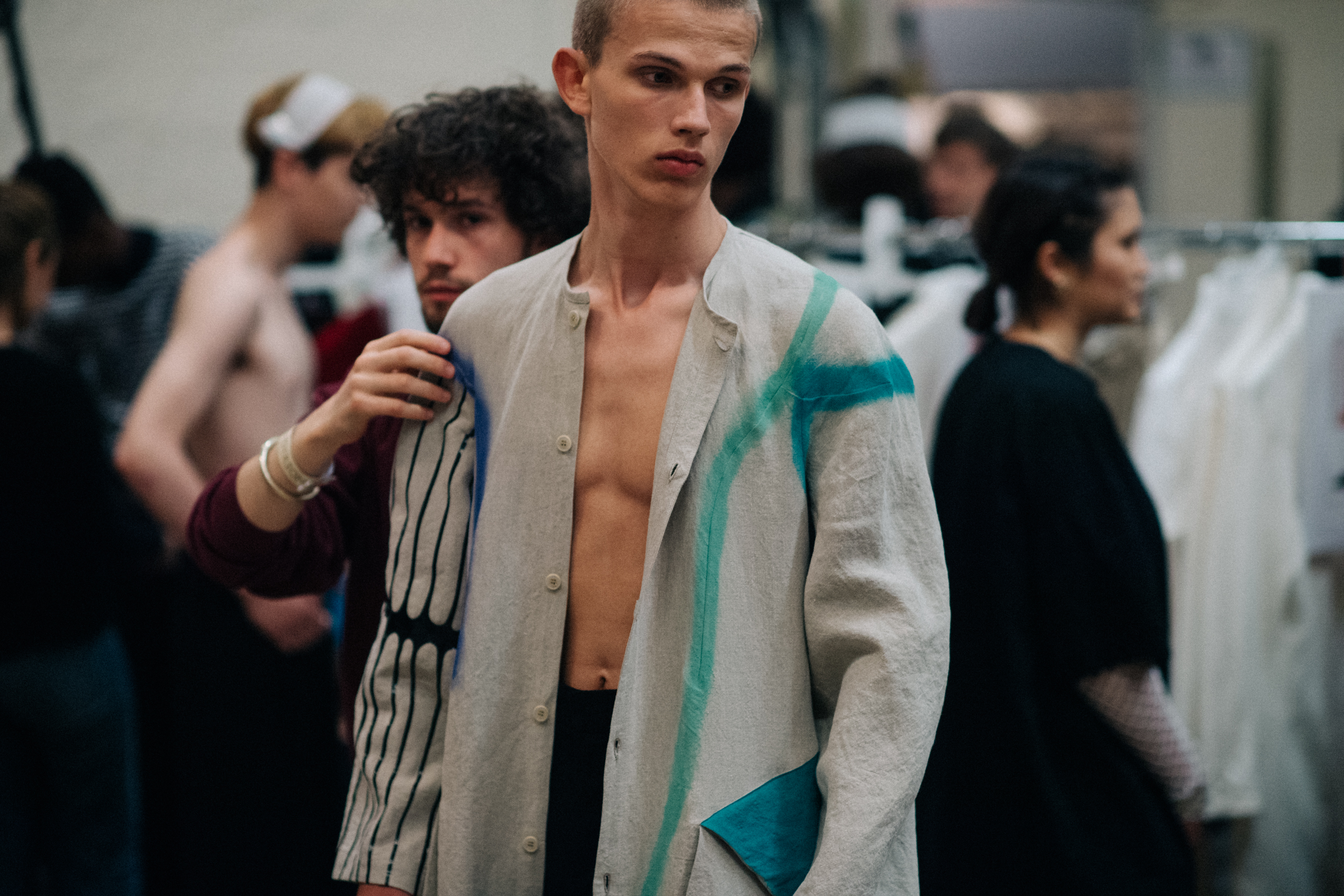 Male model in a grey jacket