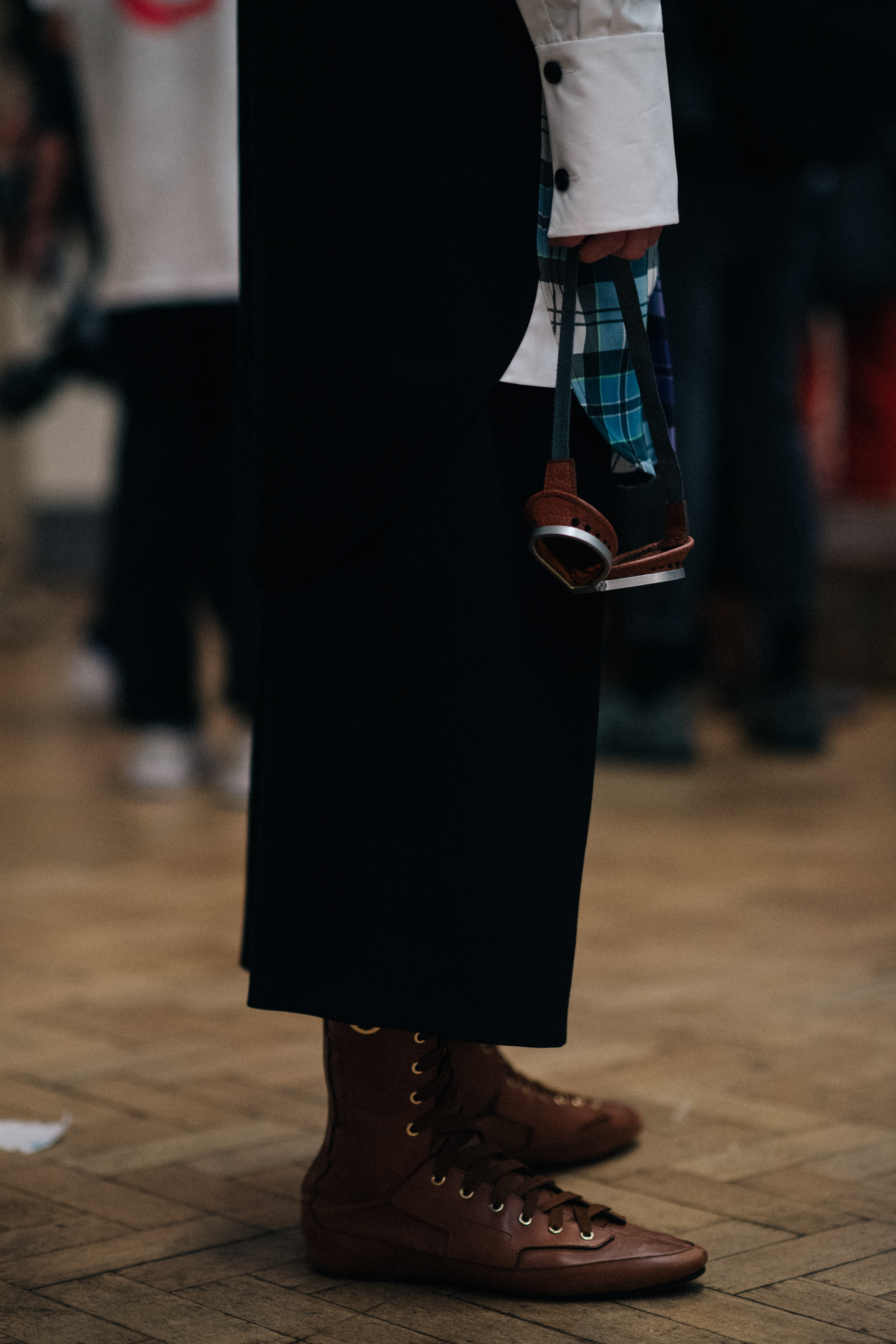 Details of an outfit backstage