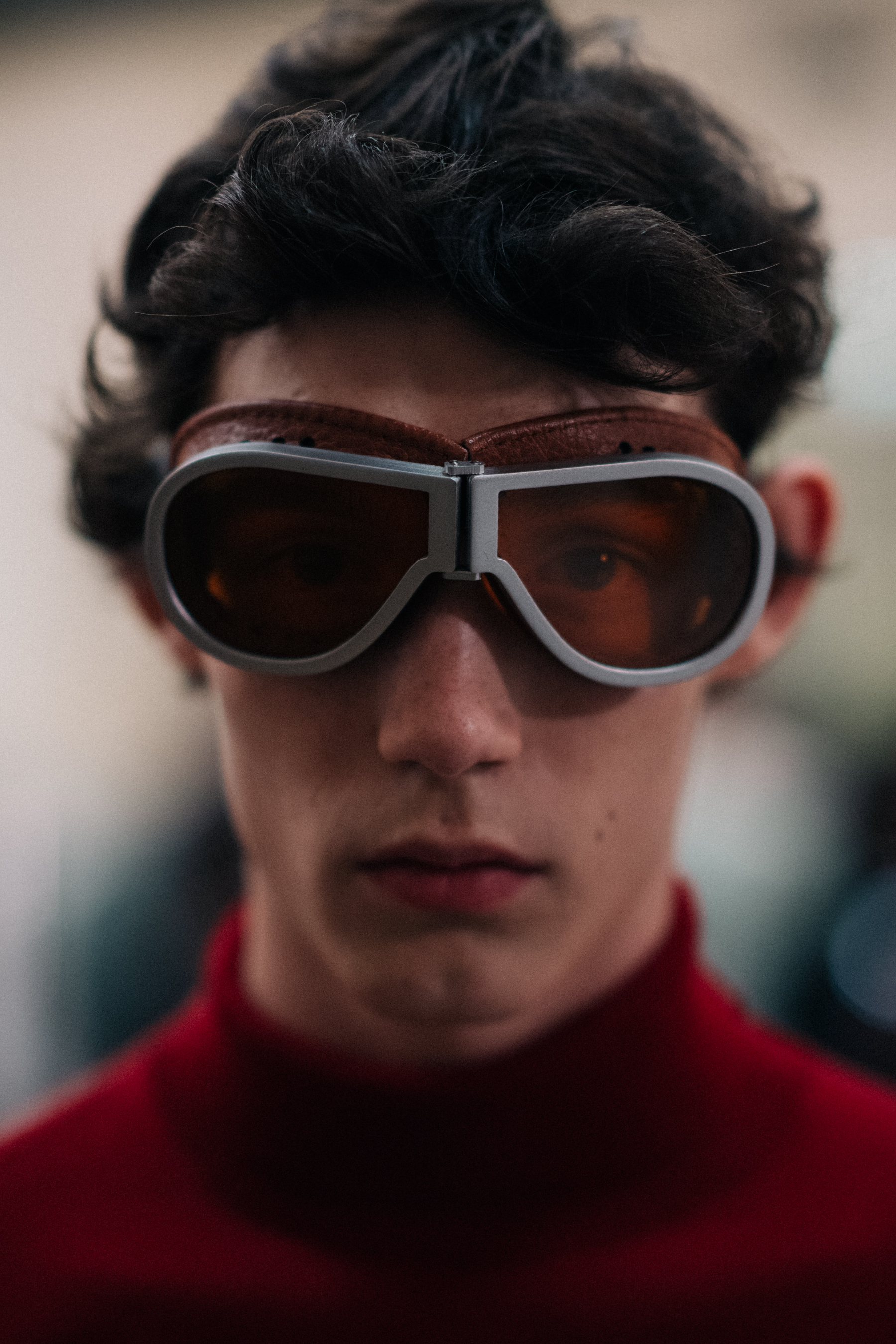 A model posing in goggles