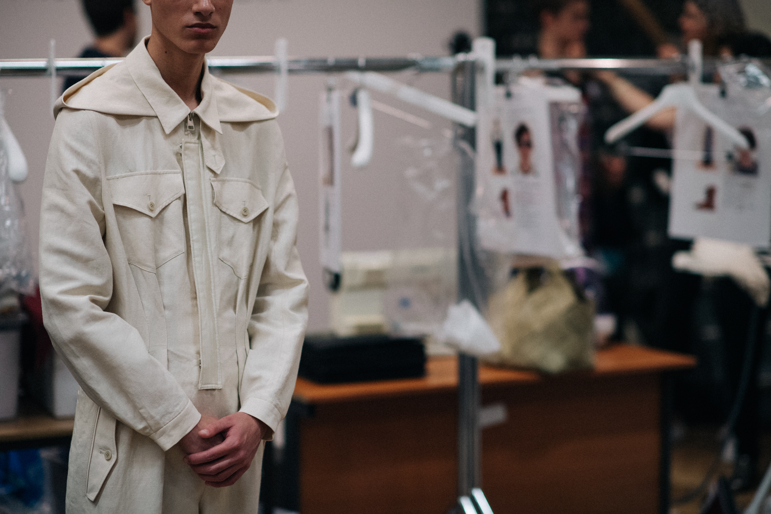 White jacket on a male model