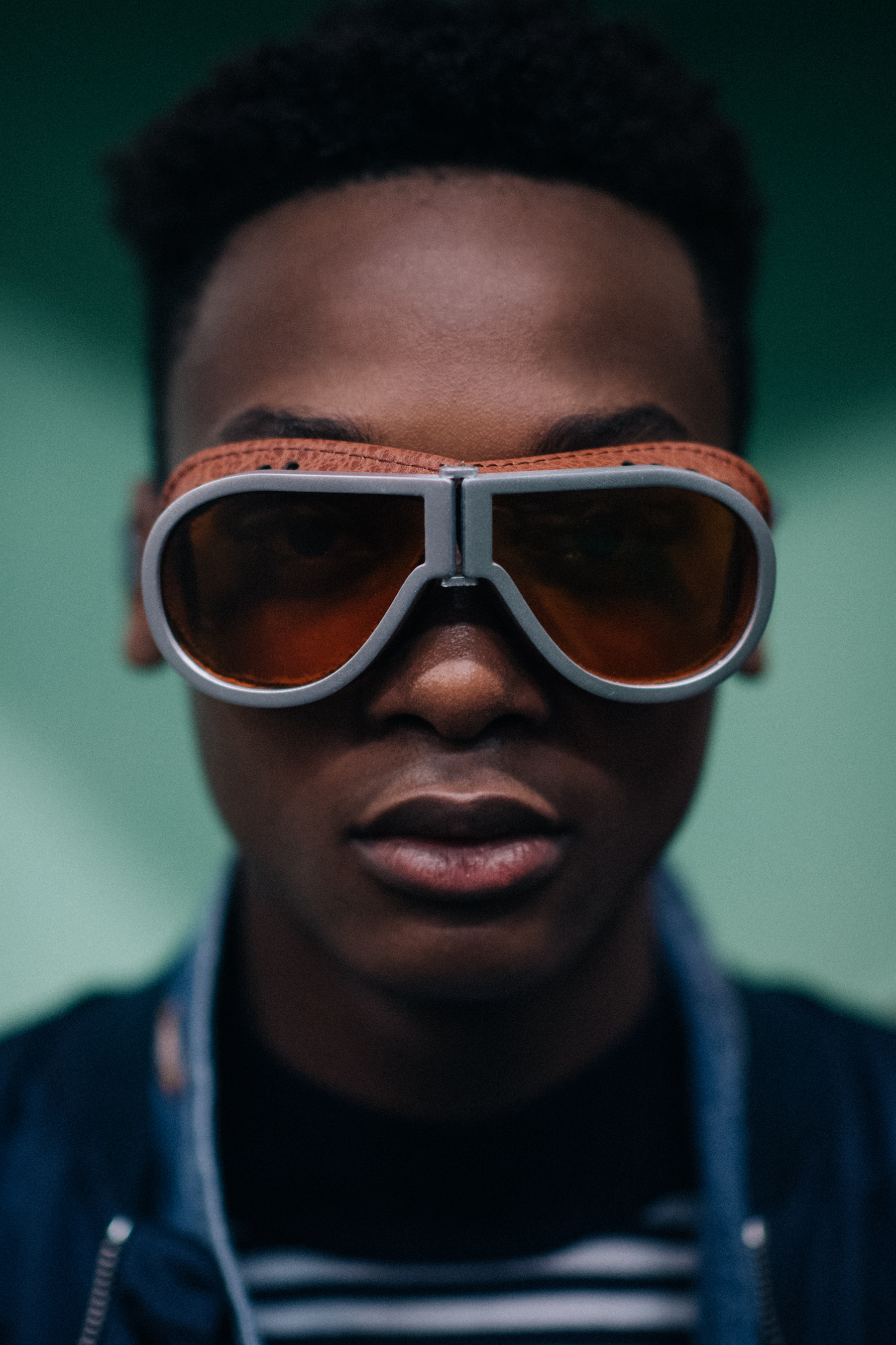 Portrait of a male model with dark skin