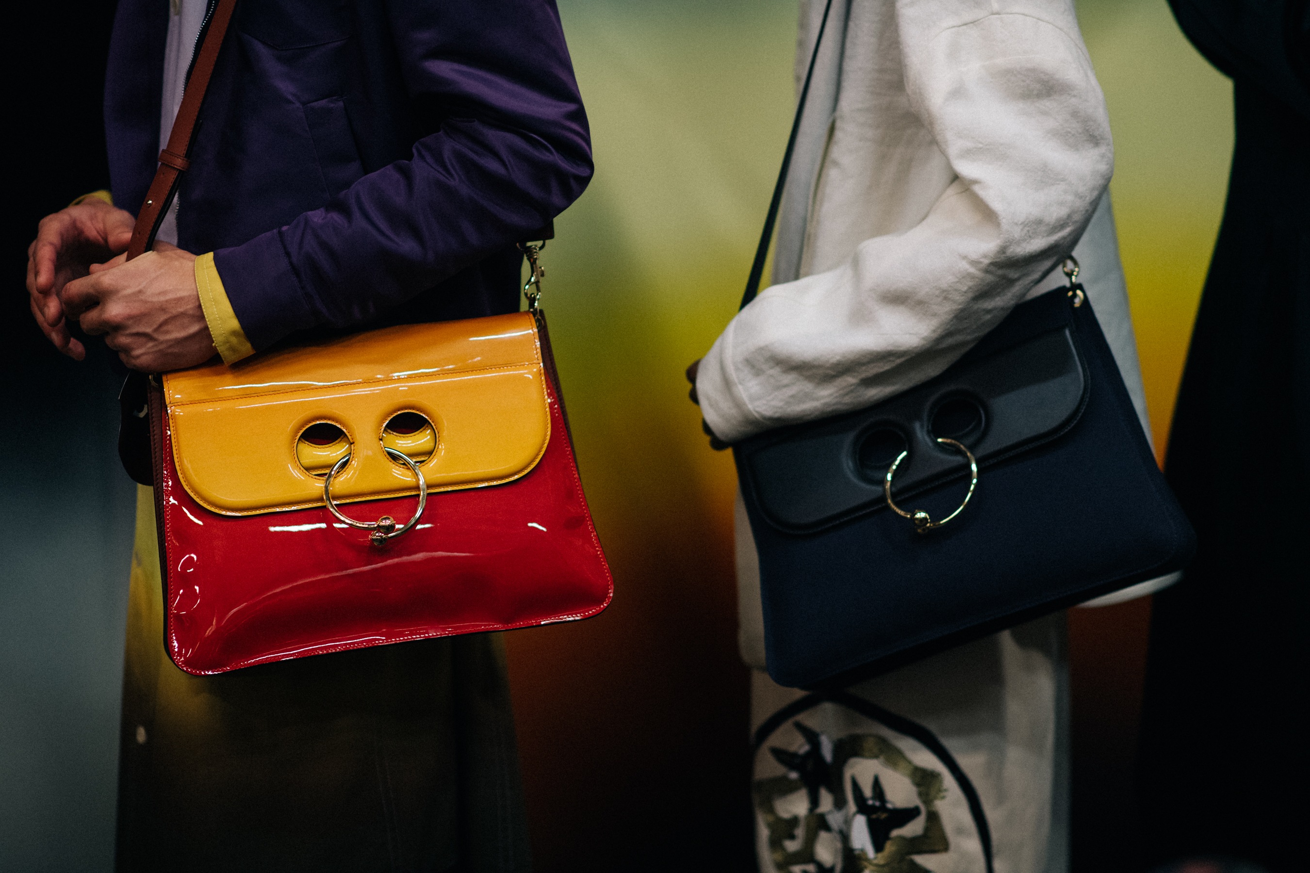 Red and yellow bag, green bag