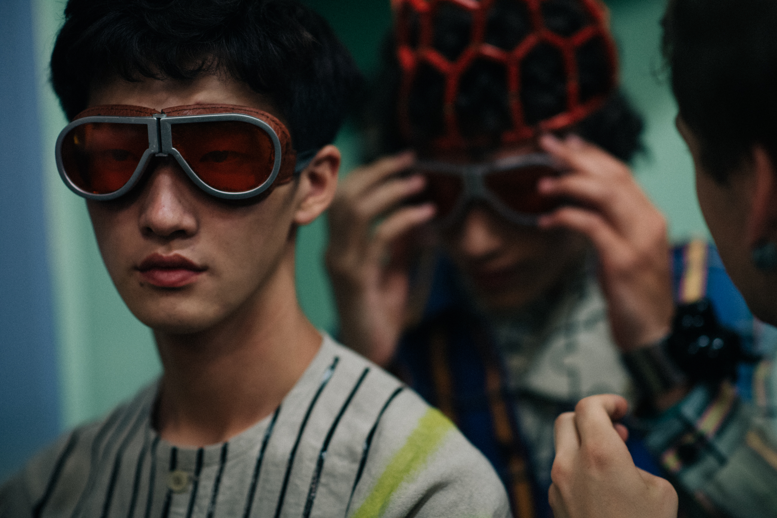 Two models in big glasses