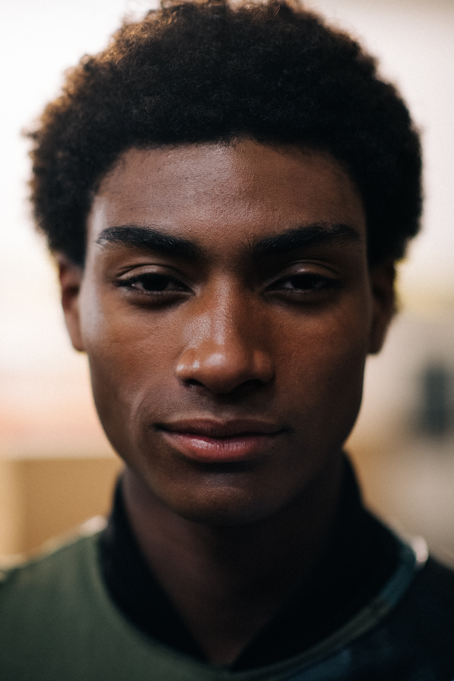 Portrait of a male model smiling