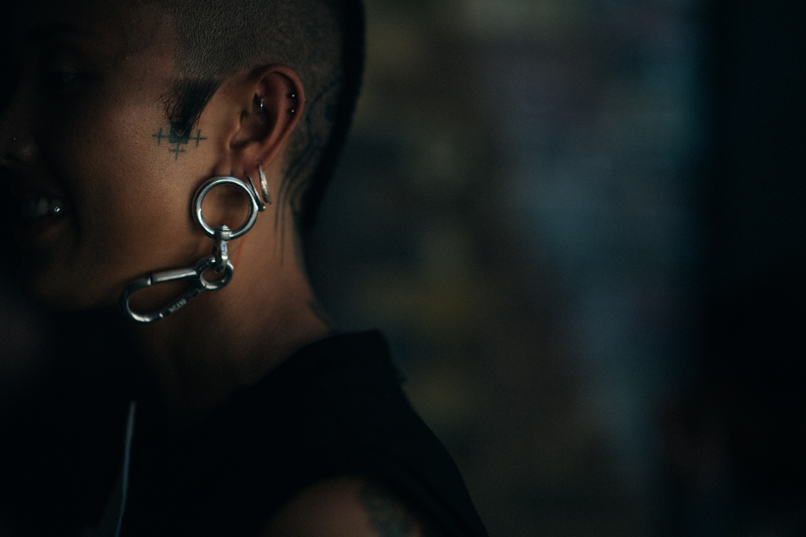 Portrait of a model with earrings