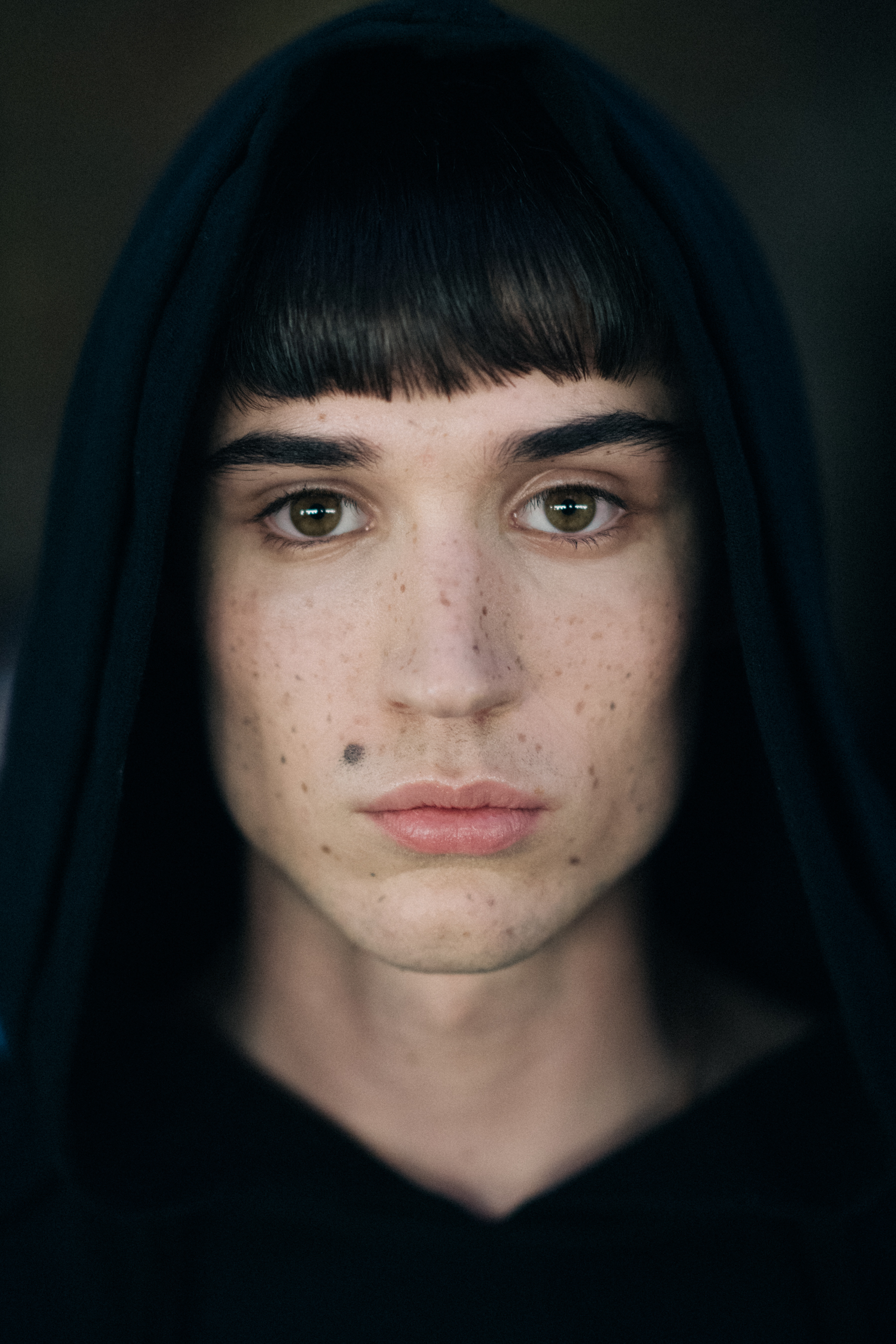 Portrait of a model with a beauty spot
