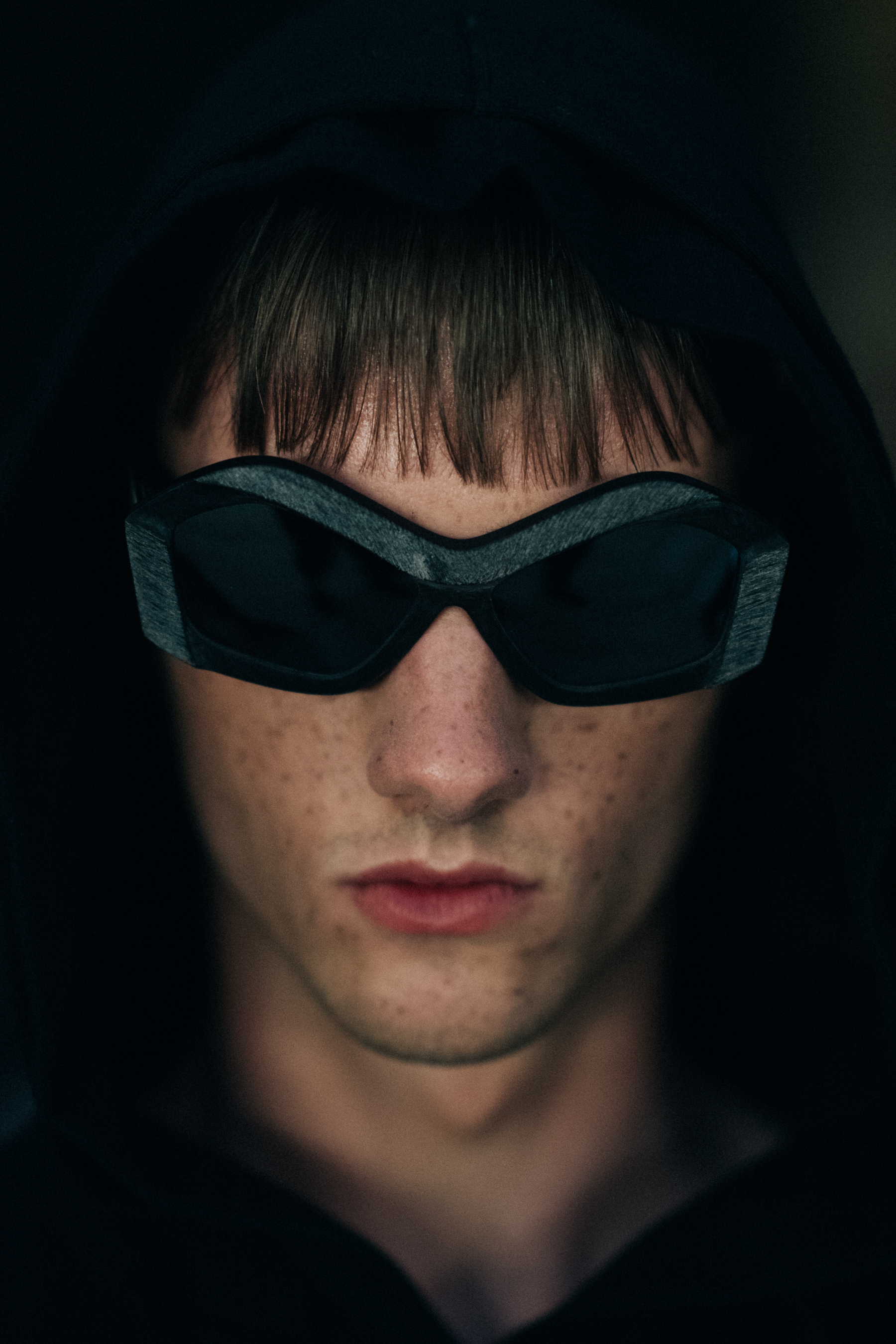 Portrait of a male model in glasses