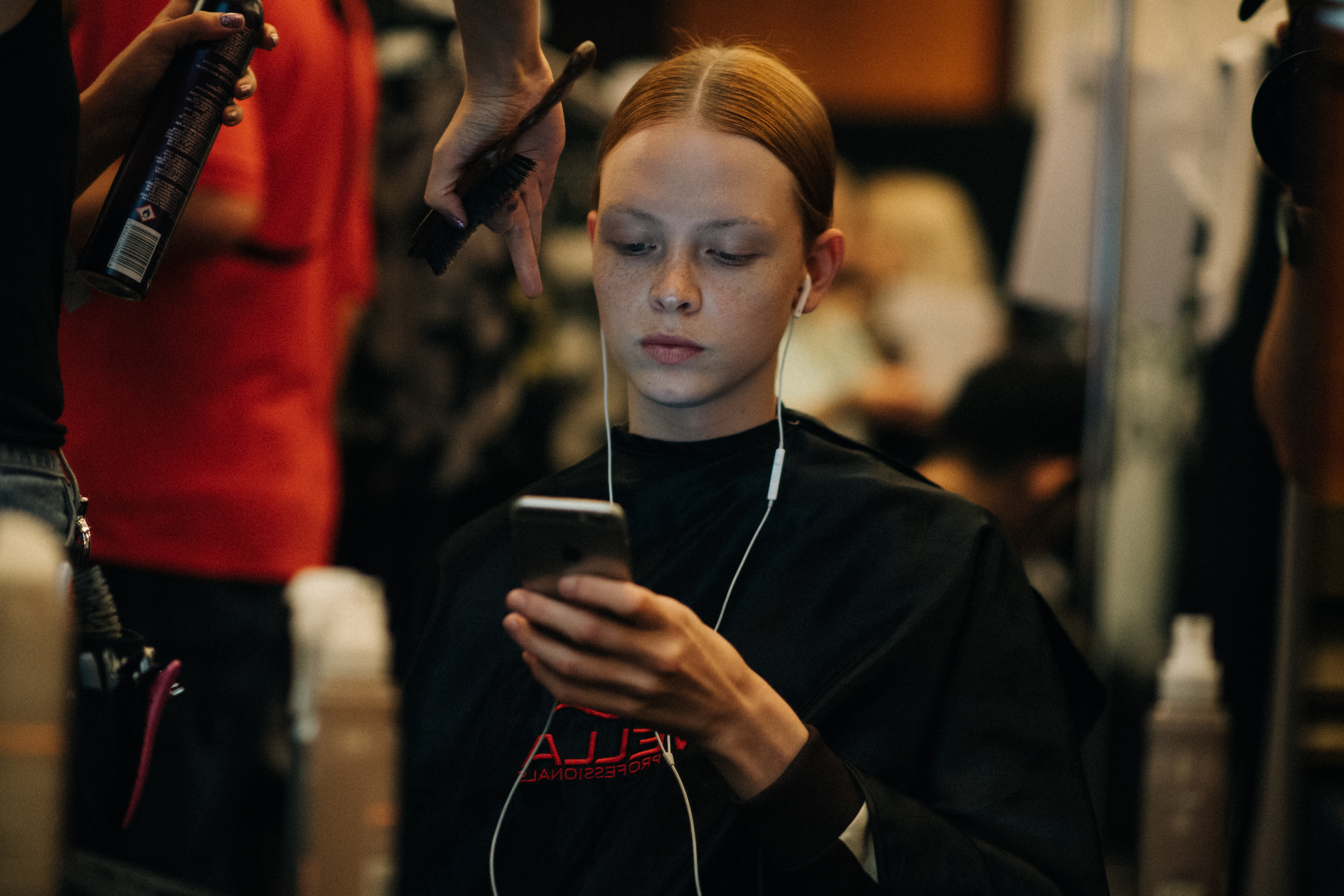 Ginger-haired model before make-up