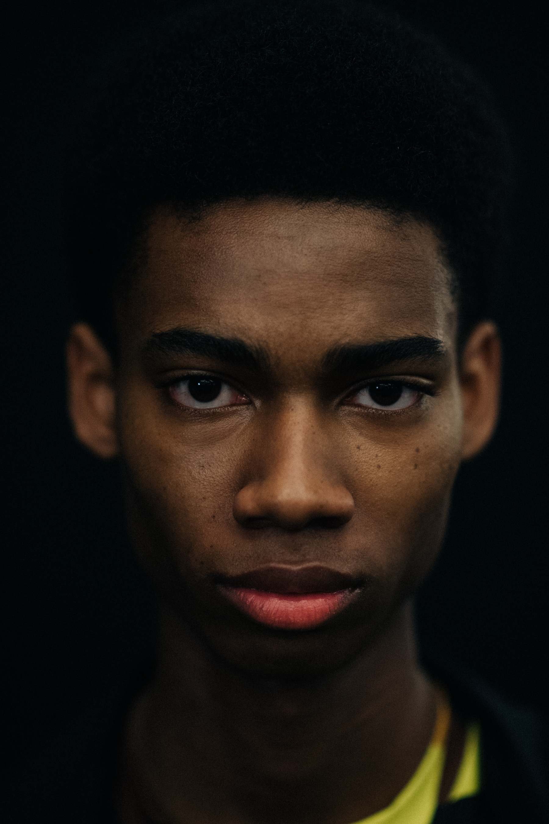 Male model with dark eyes