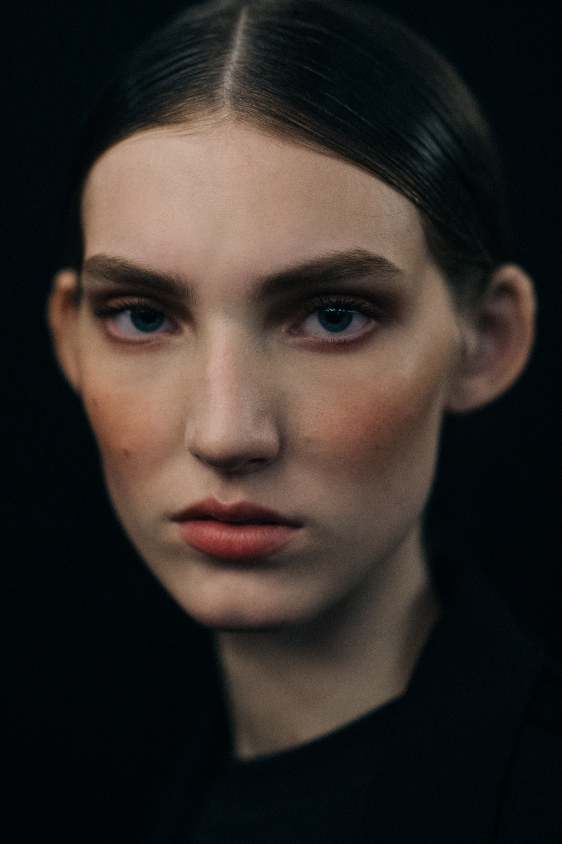 Portrait of a model with blue eyes