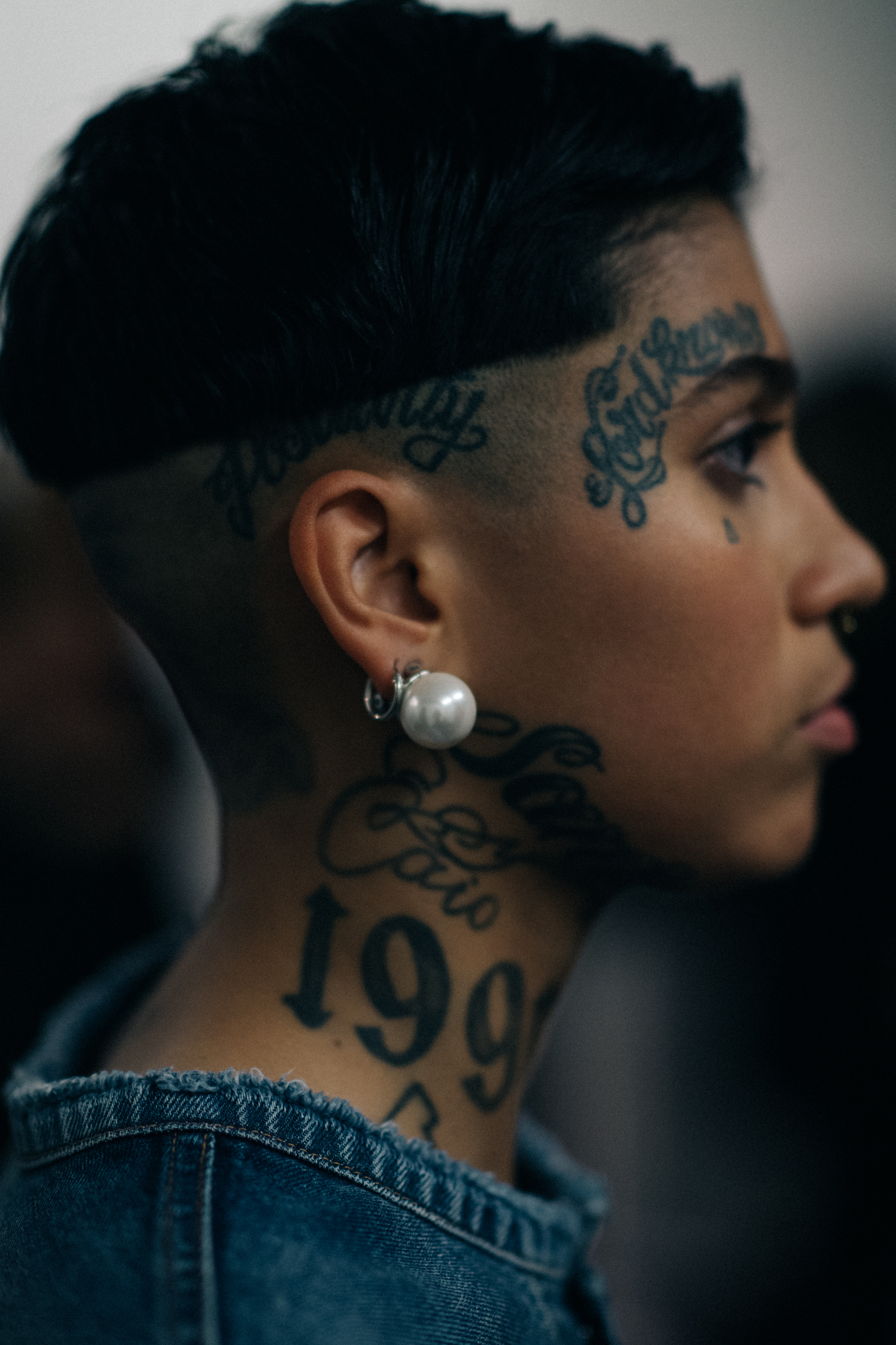 A model with a lot of tattoos
