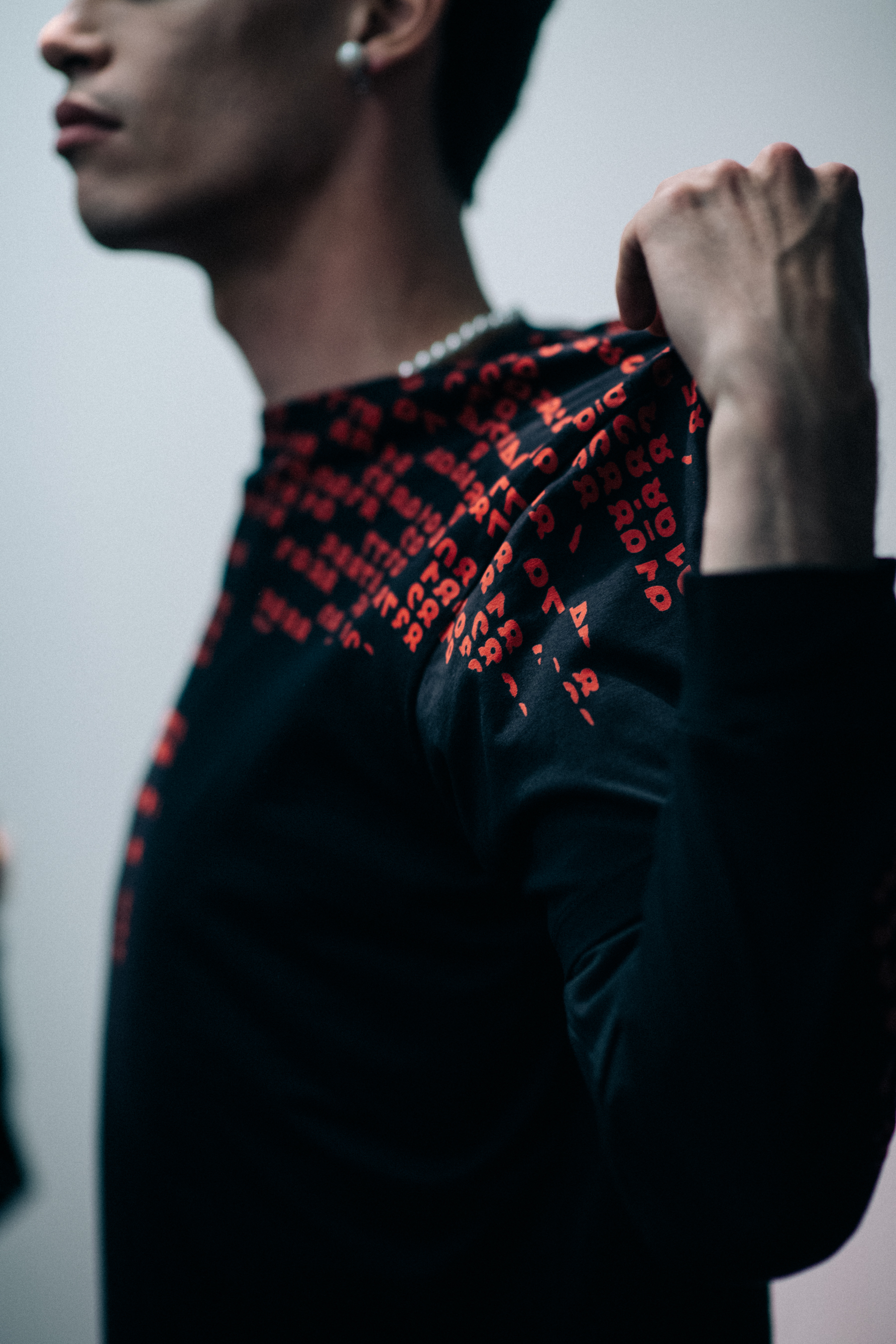 A model getting ready for the show