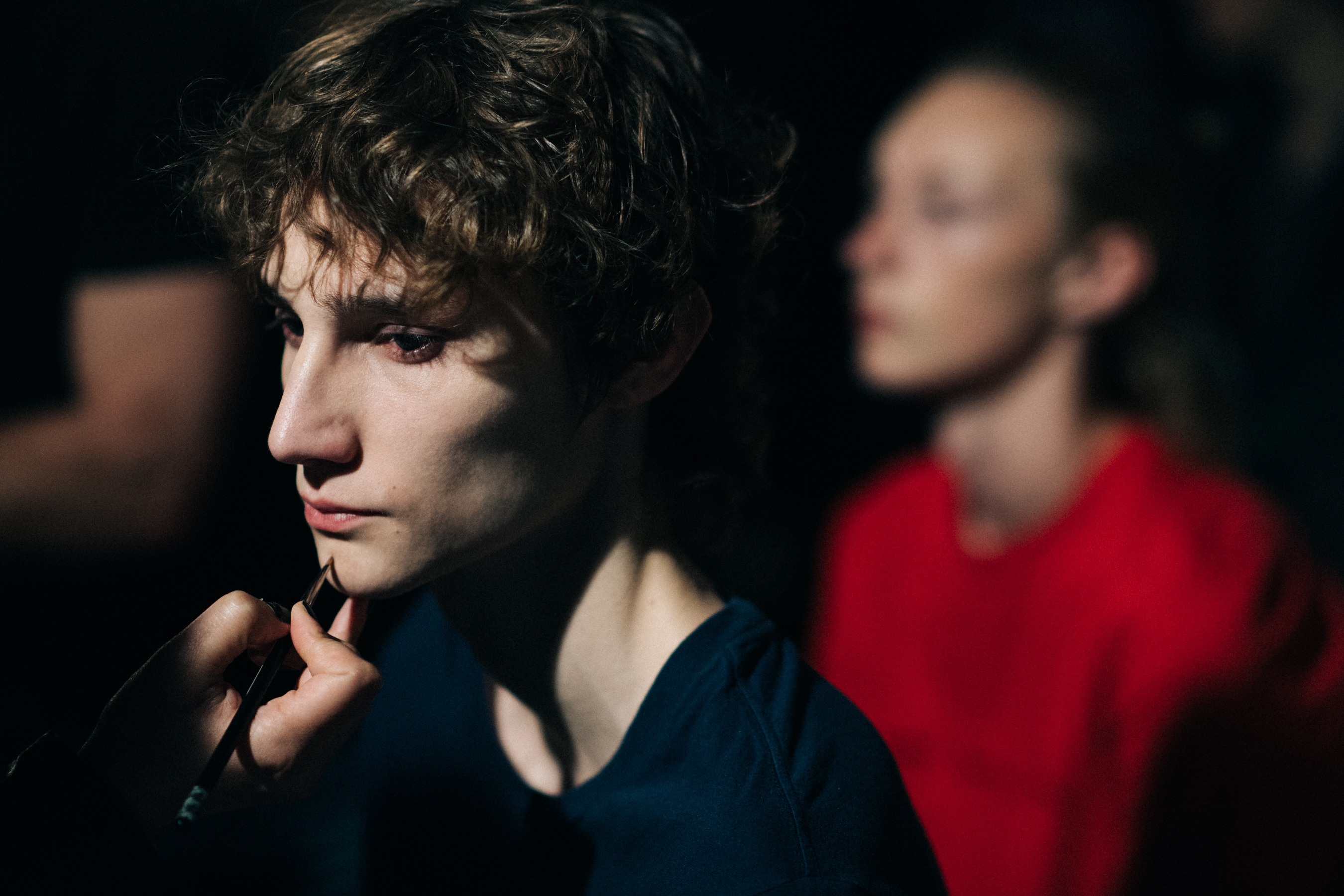 Male models before fashion show
