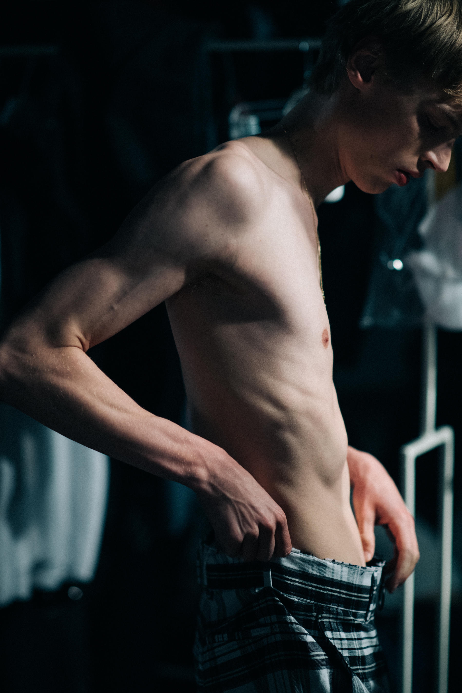 Male model before fashion show