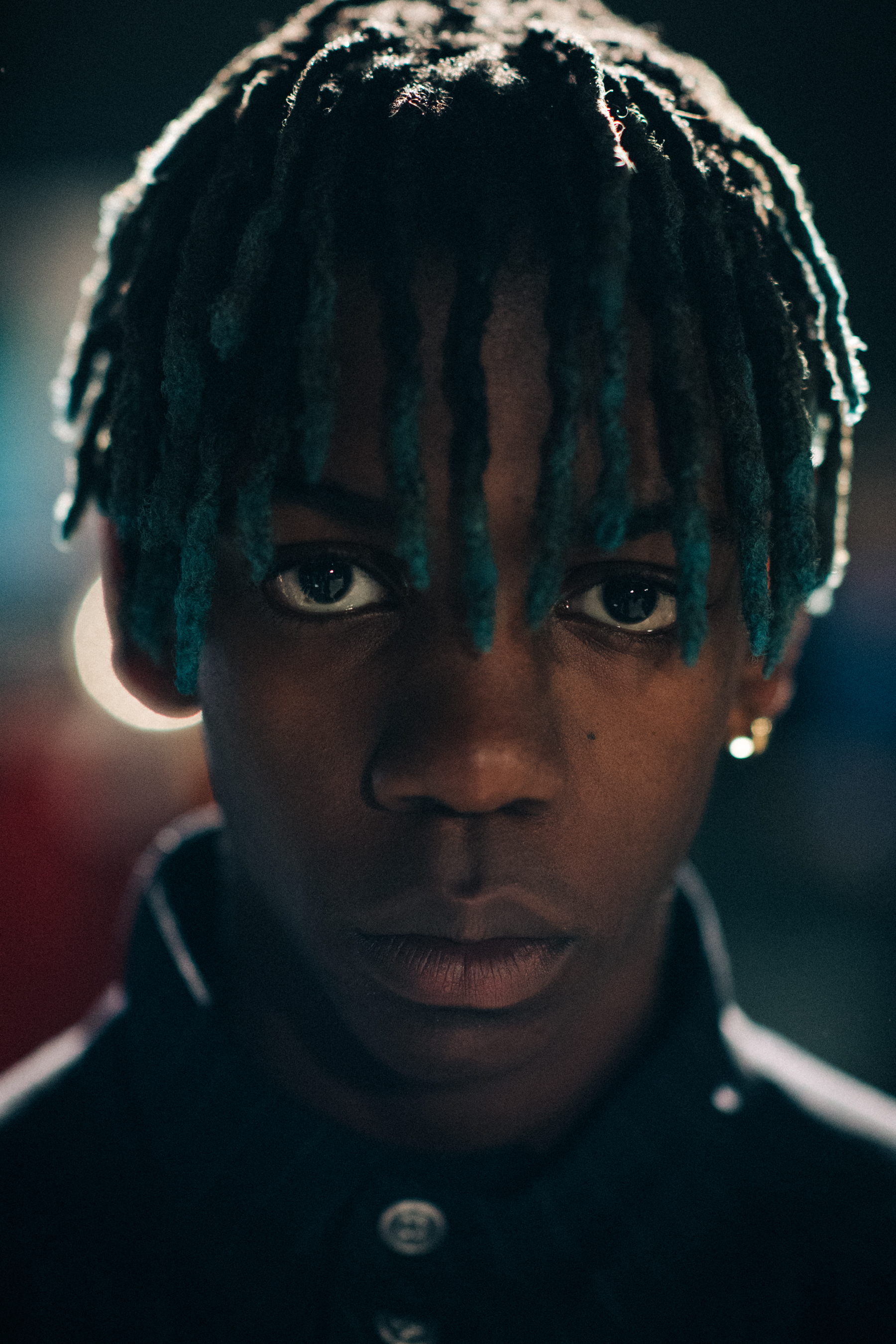 Male model with green hair