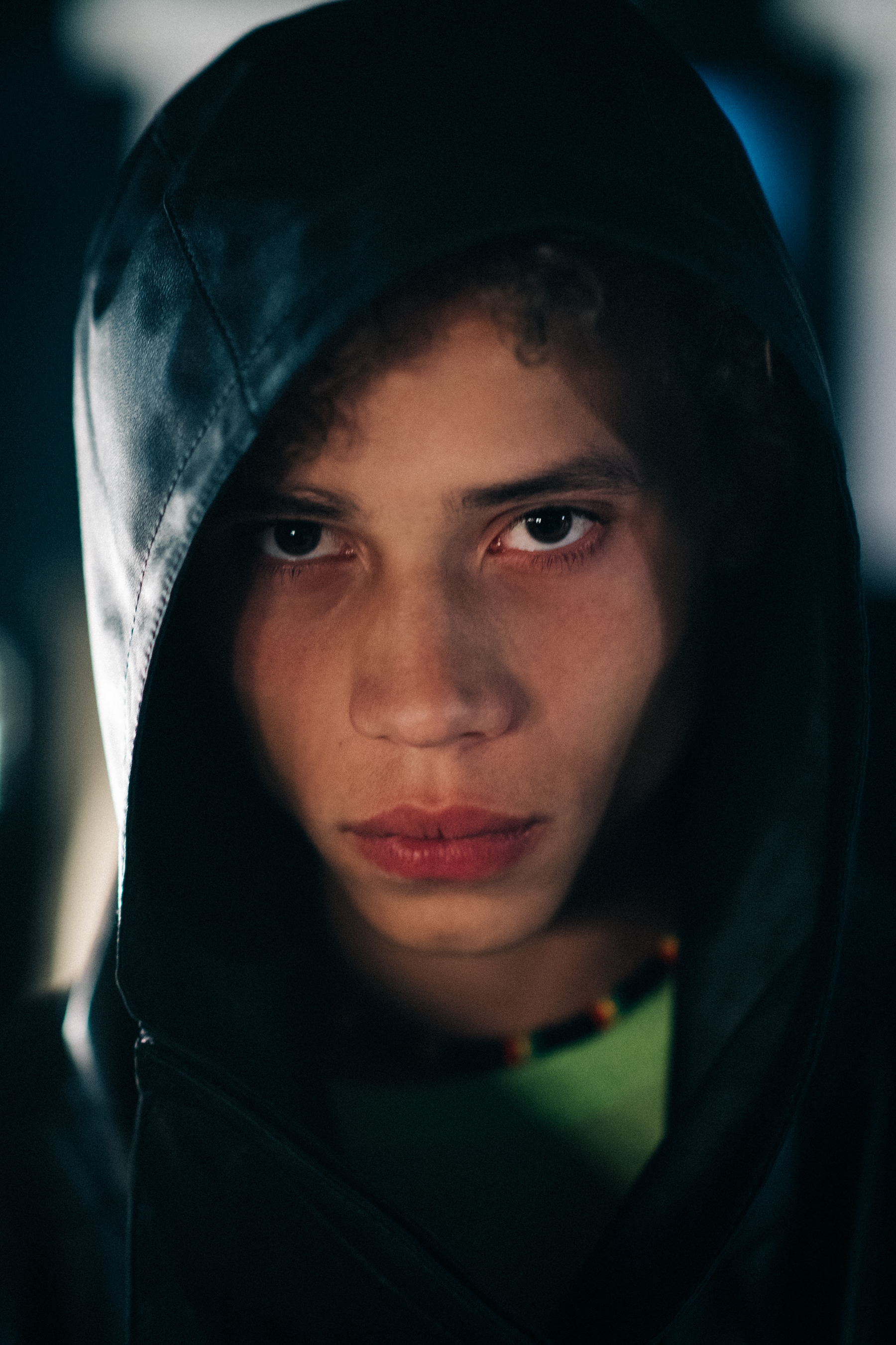 Male model in hoodie portrait