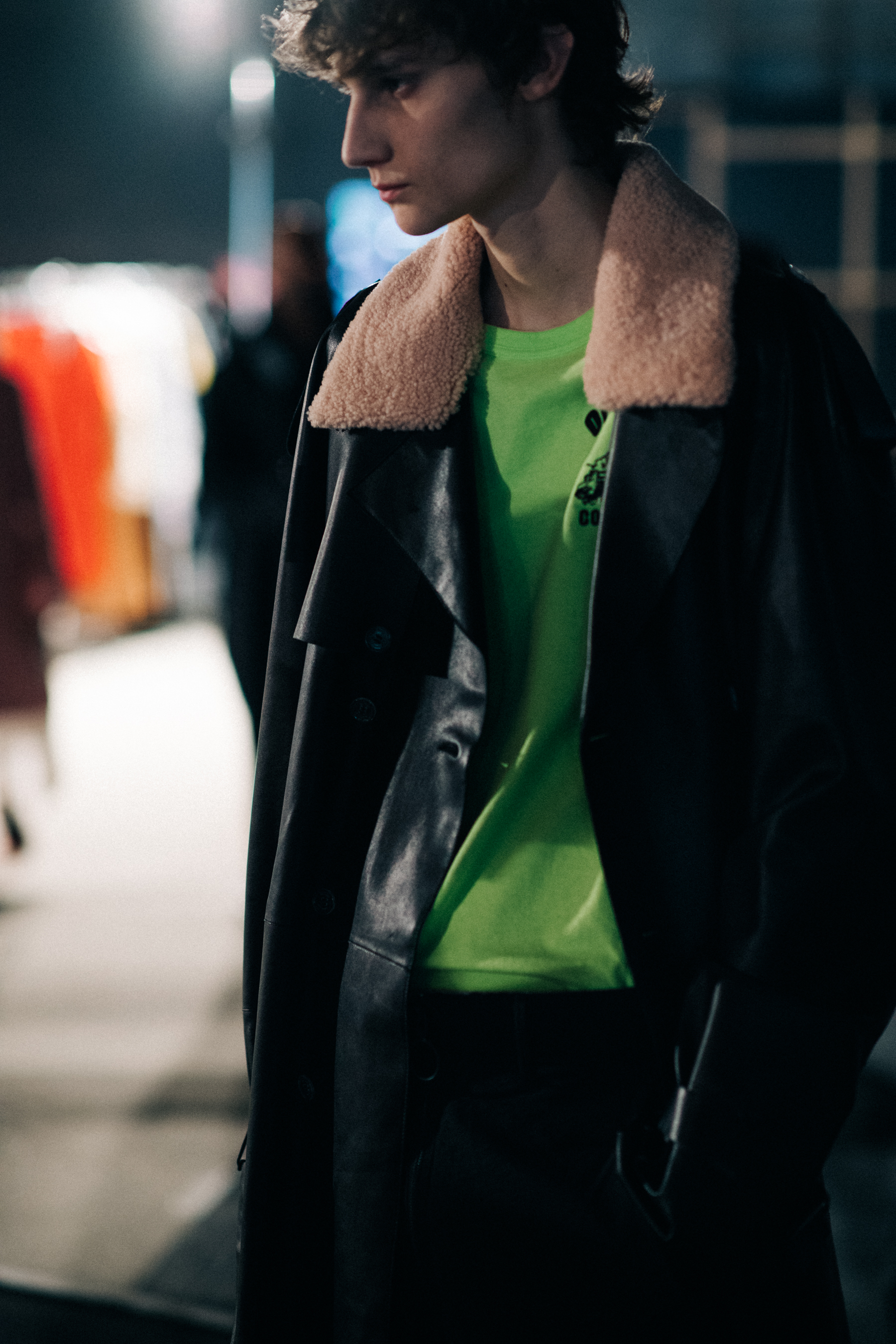 Male model in green T-Shirt