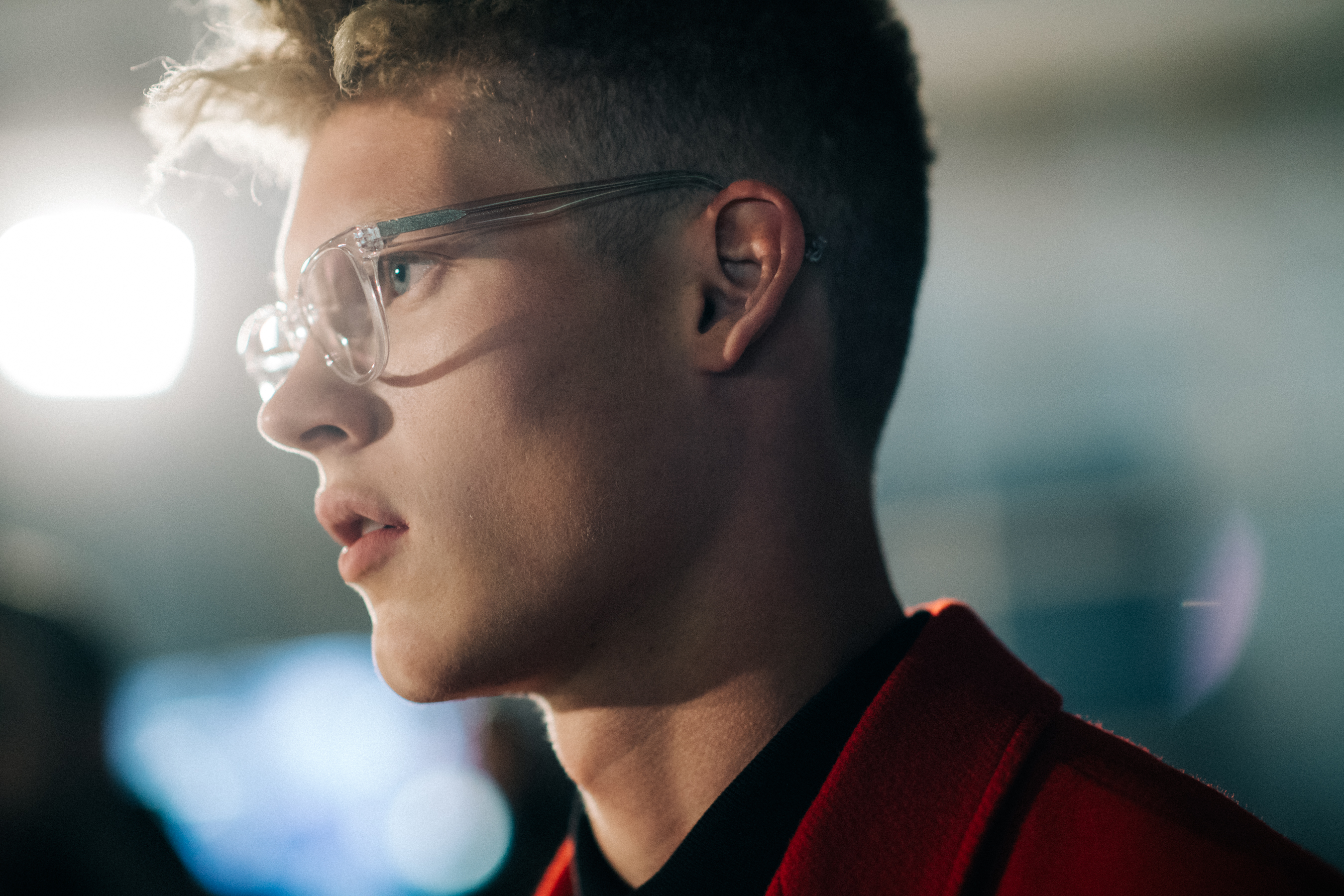 Male model in glasses posing