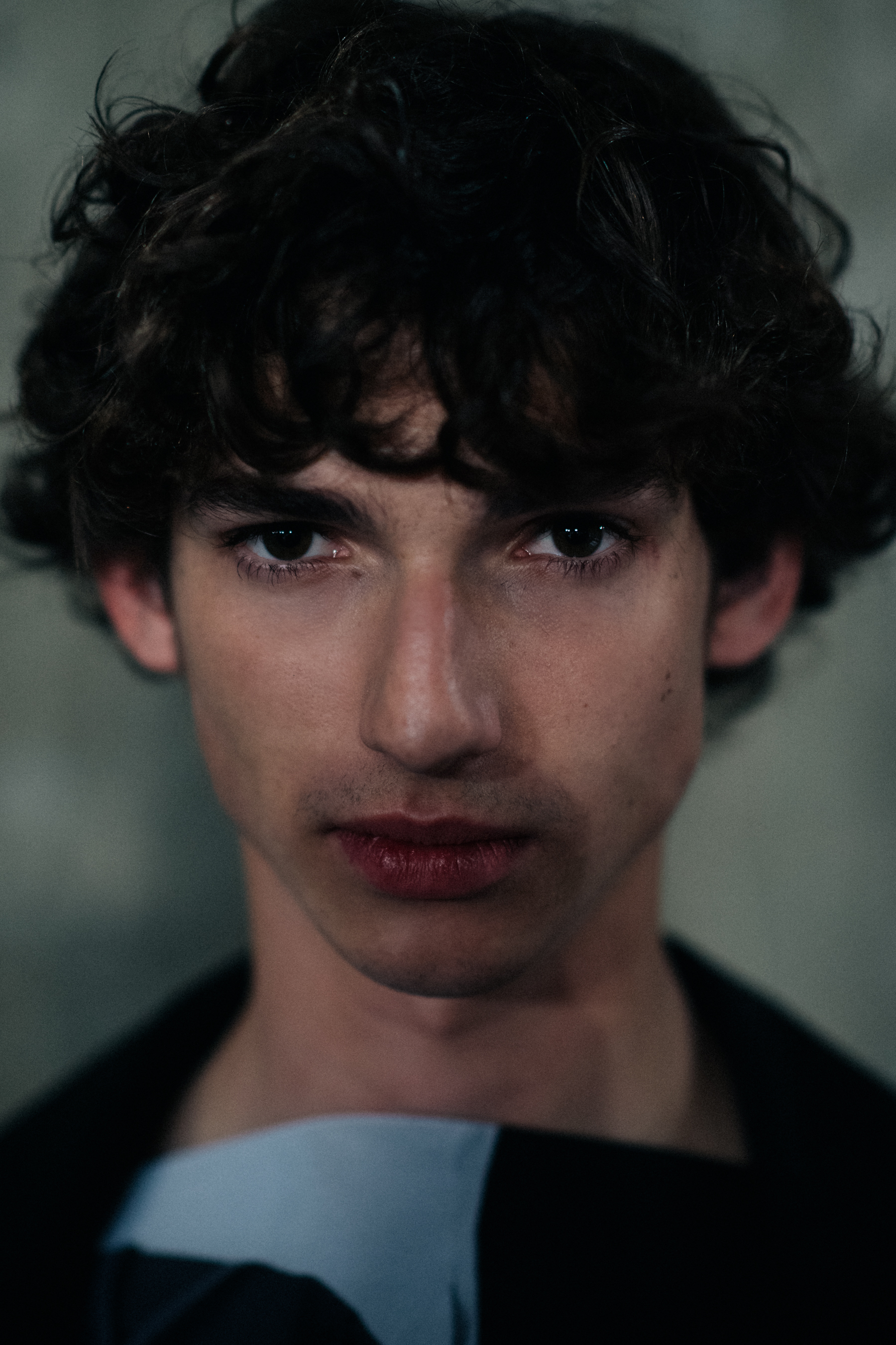 Portrait of a model with curly hair