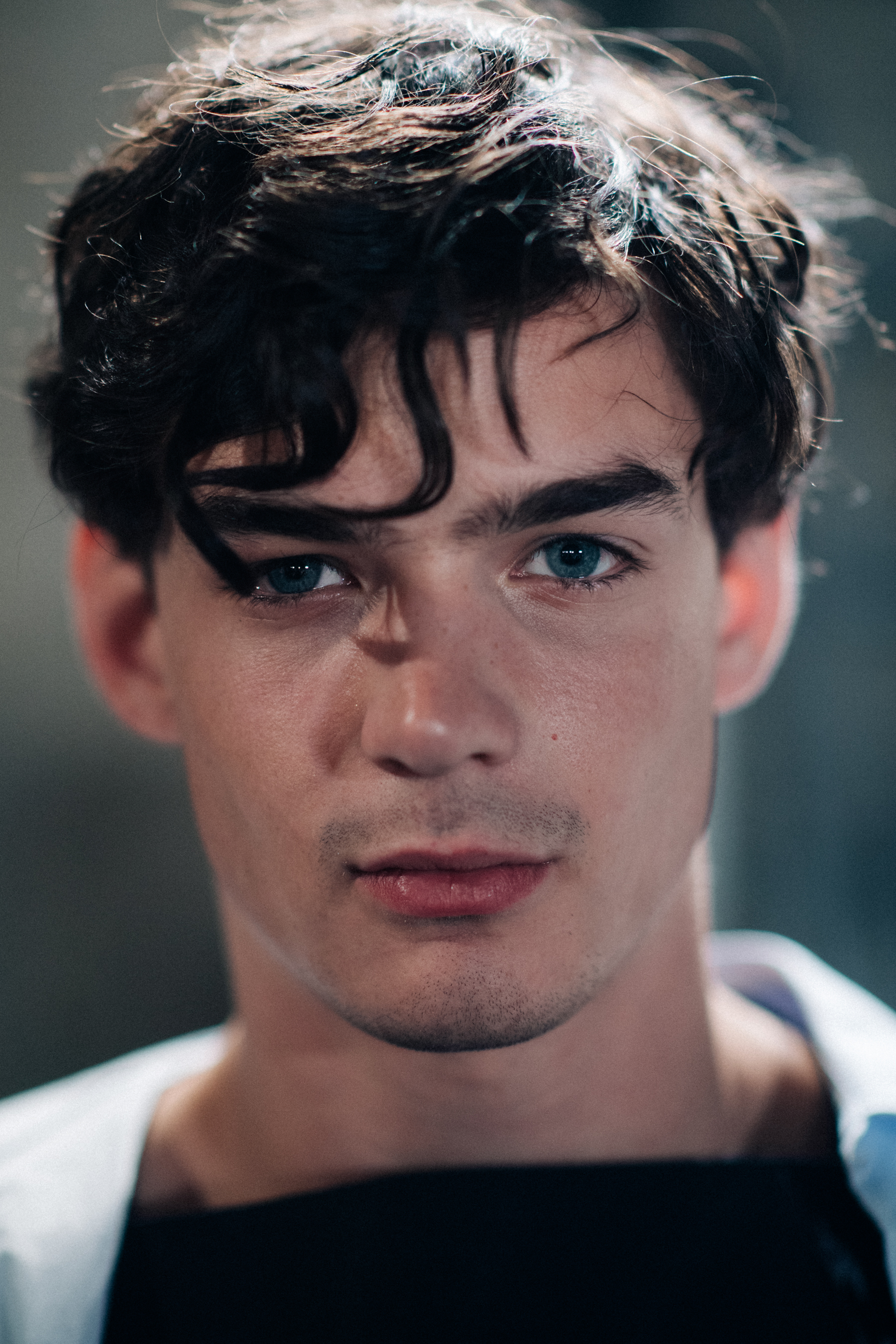 Portrait of a model with dark hair