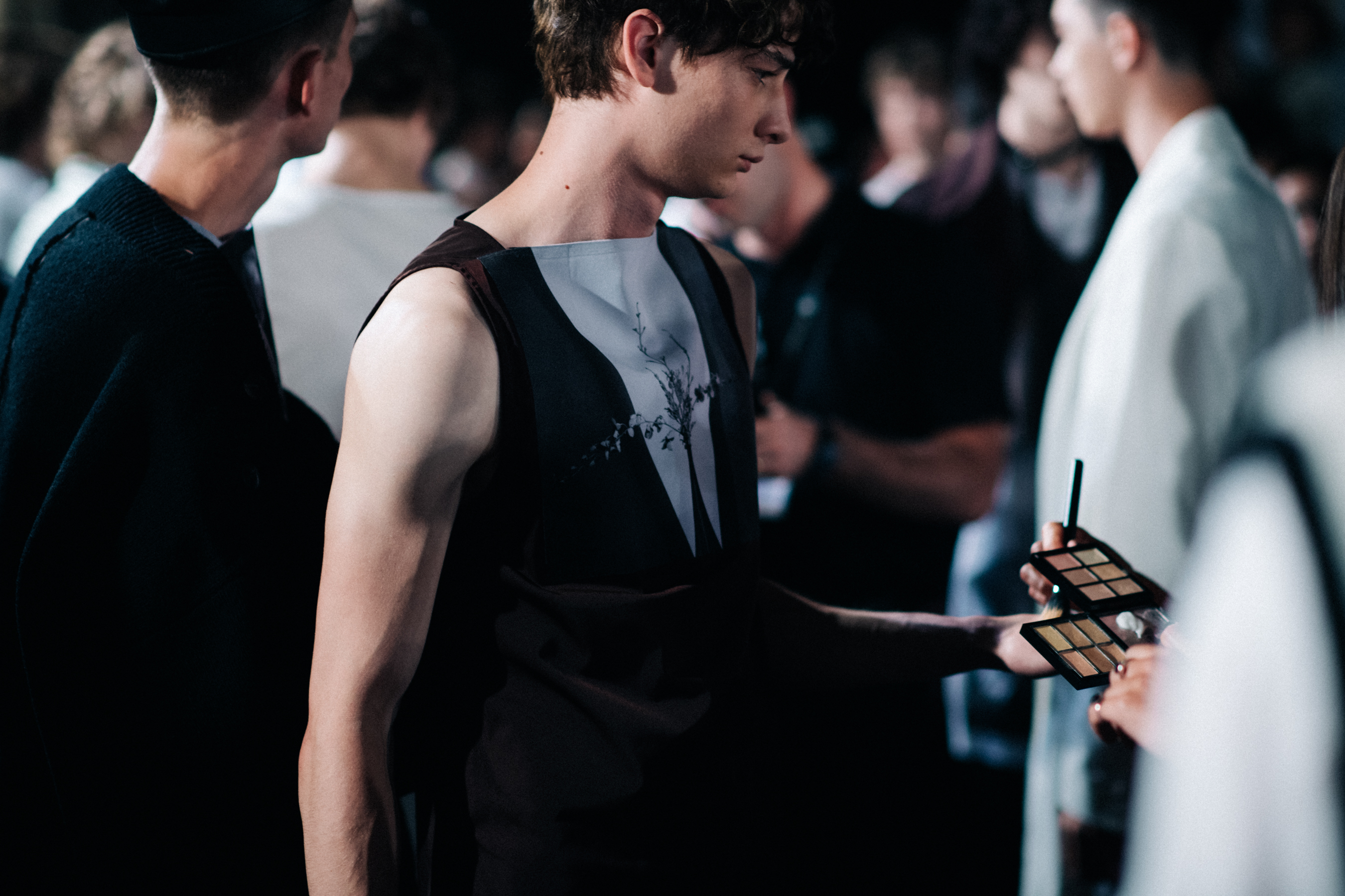 Models getting ready for the show