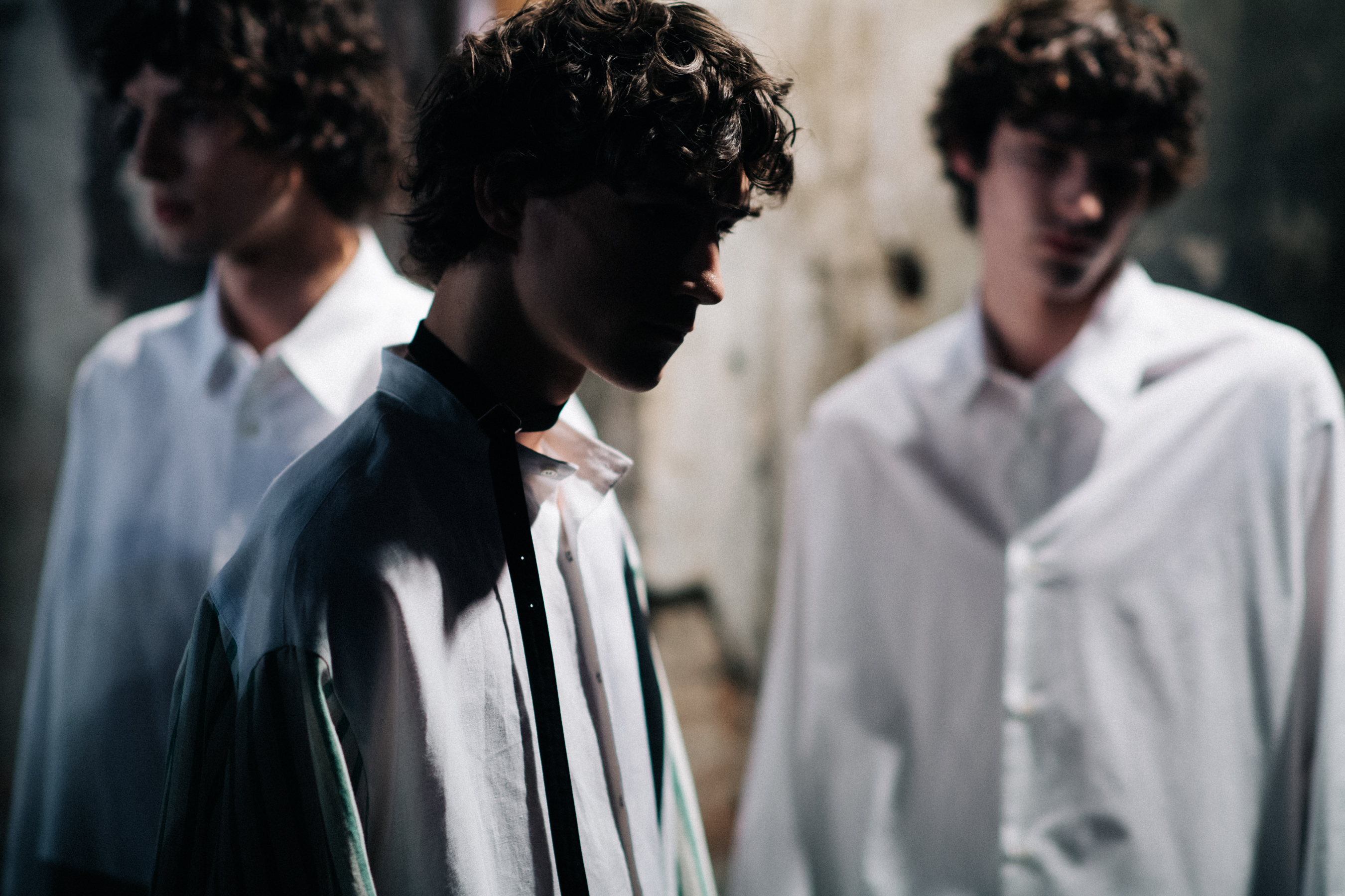 Male models wearing all white