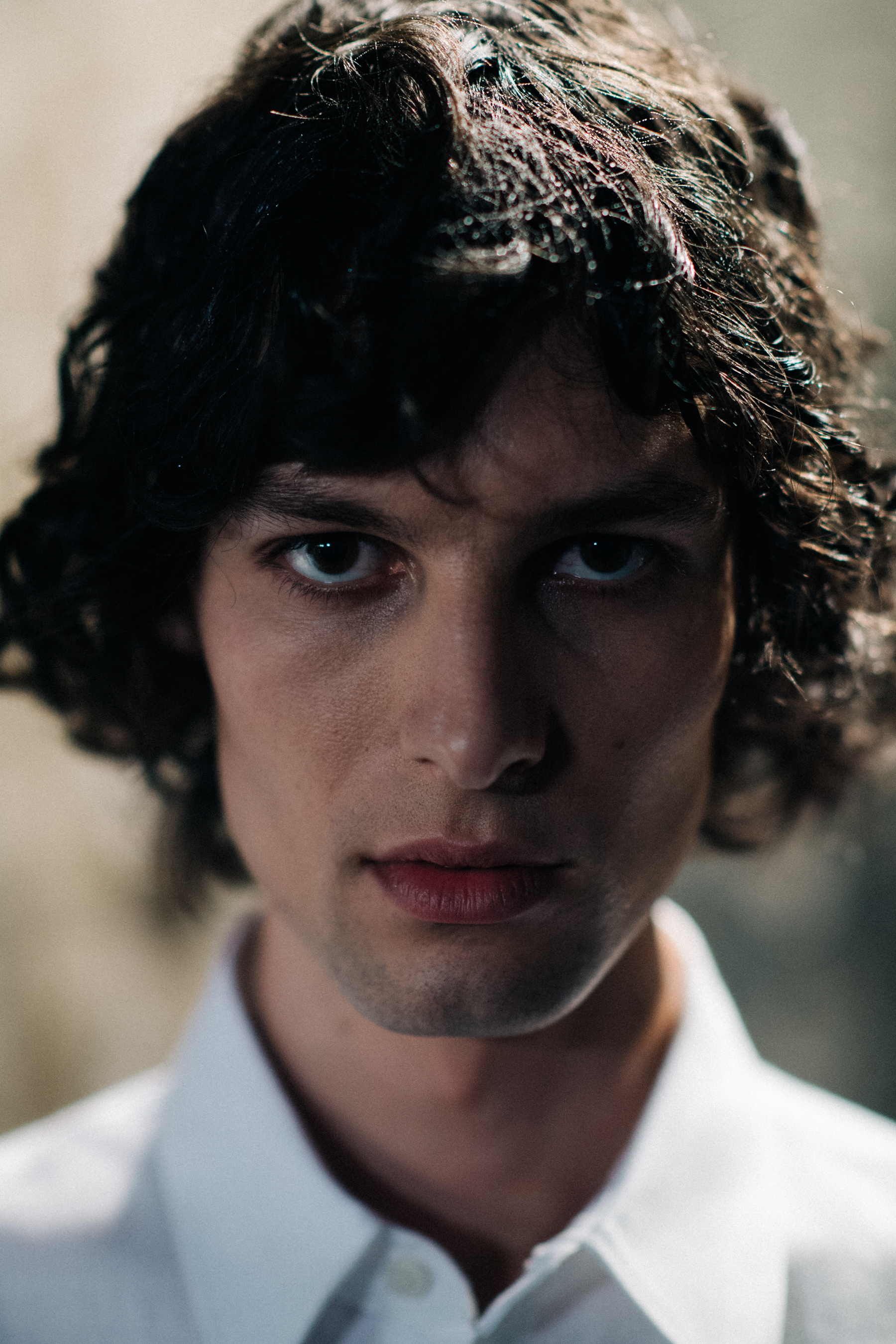 Portrait of a model with curly hair