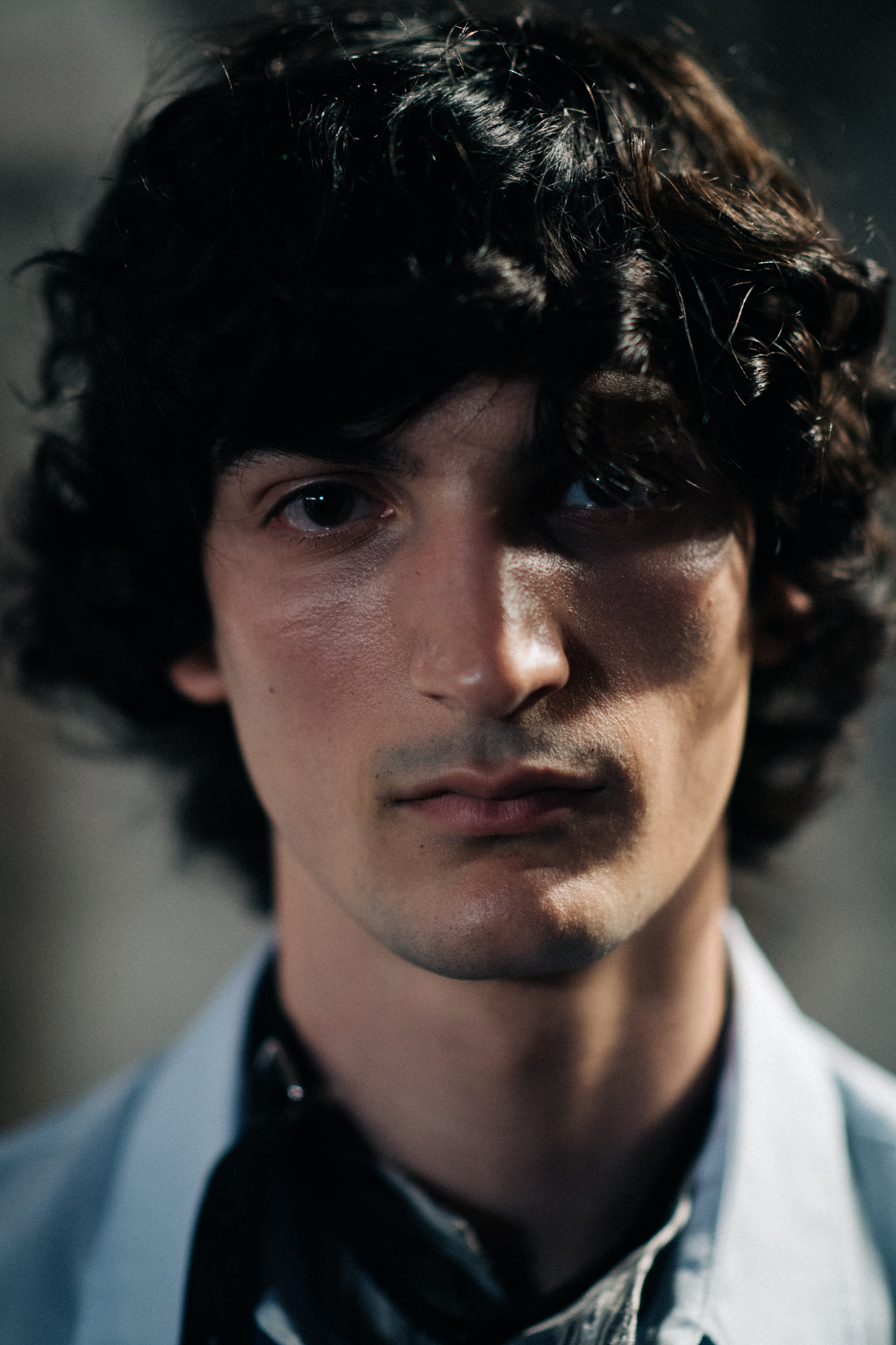 Portrait of a model with dark hair