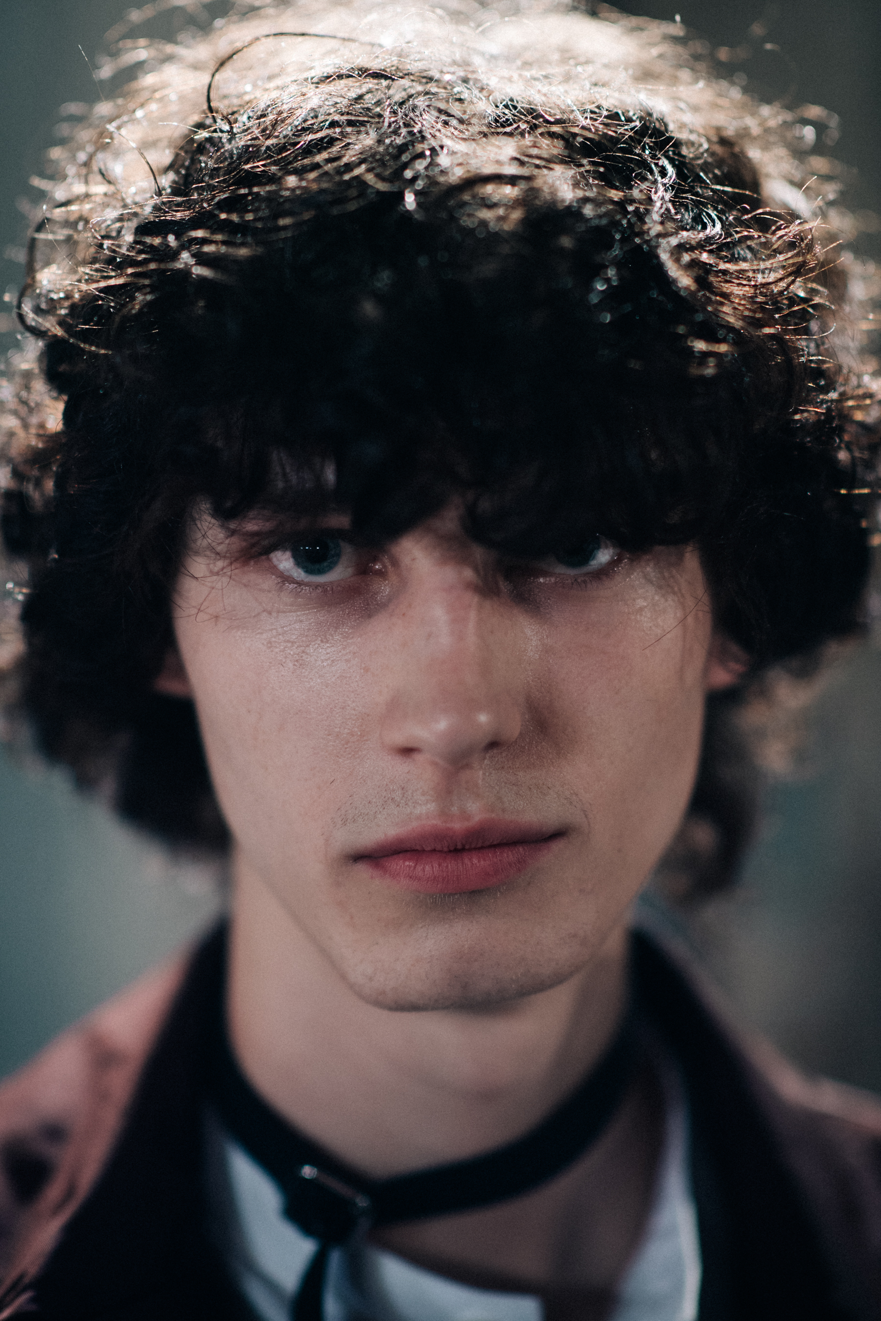 Portrait of a model with curly hair