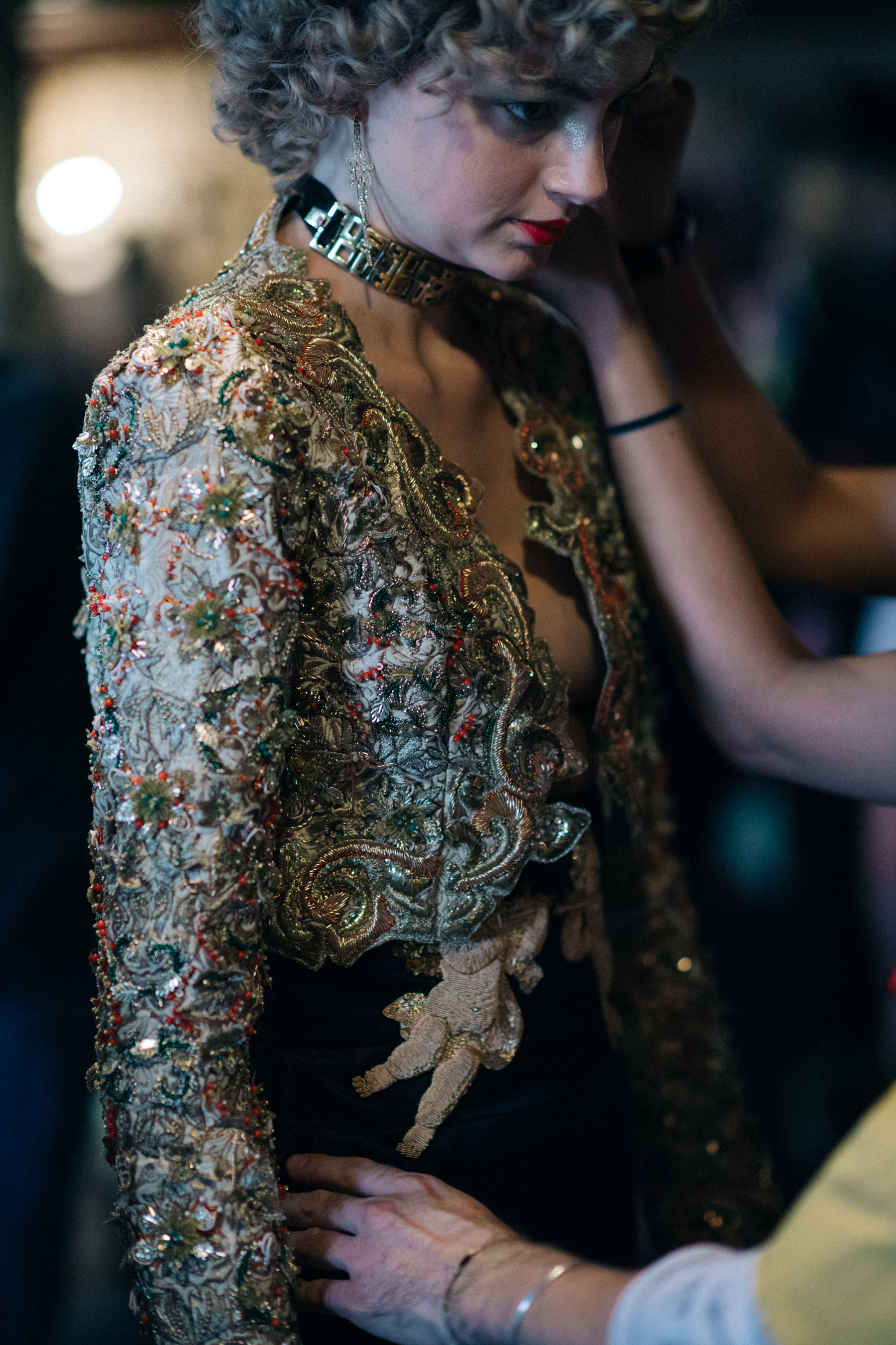 Golden embroidered jacket