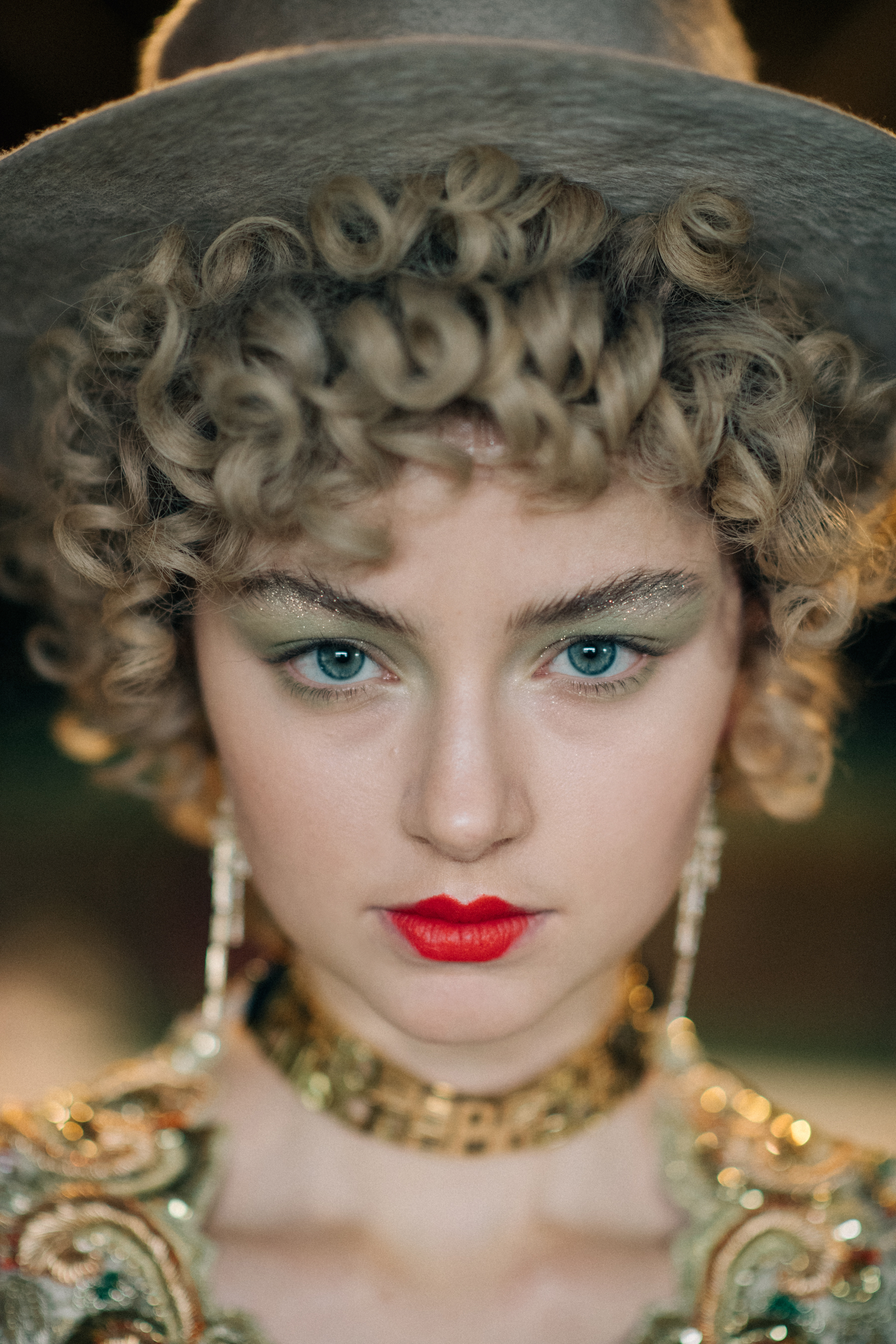 Beautiful model with green eyes