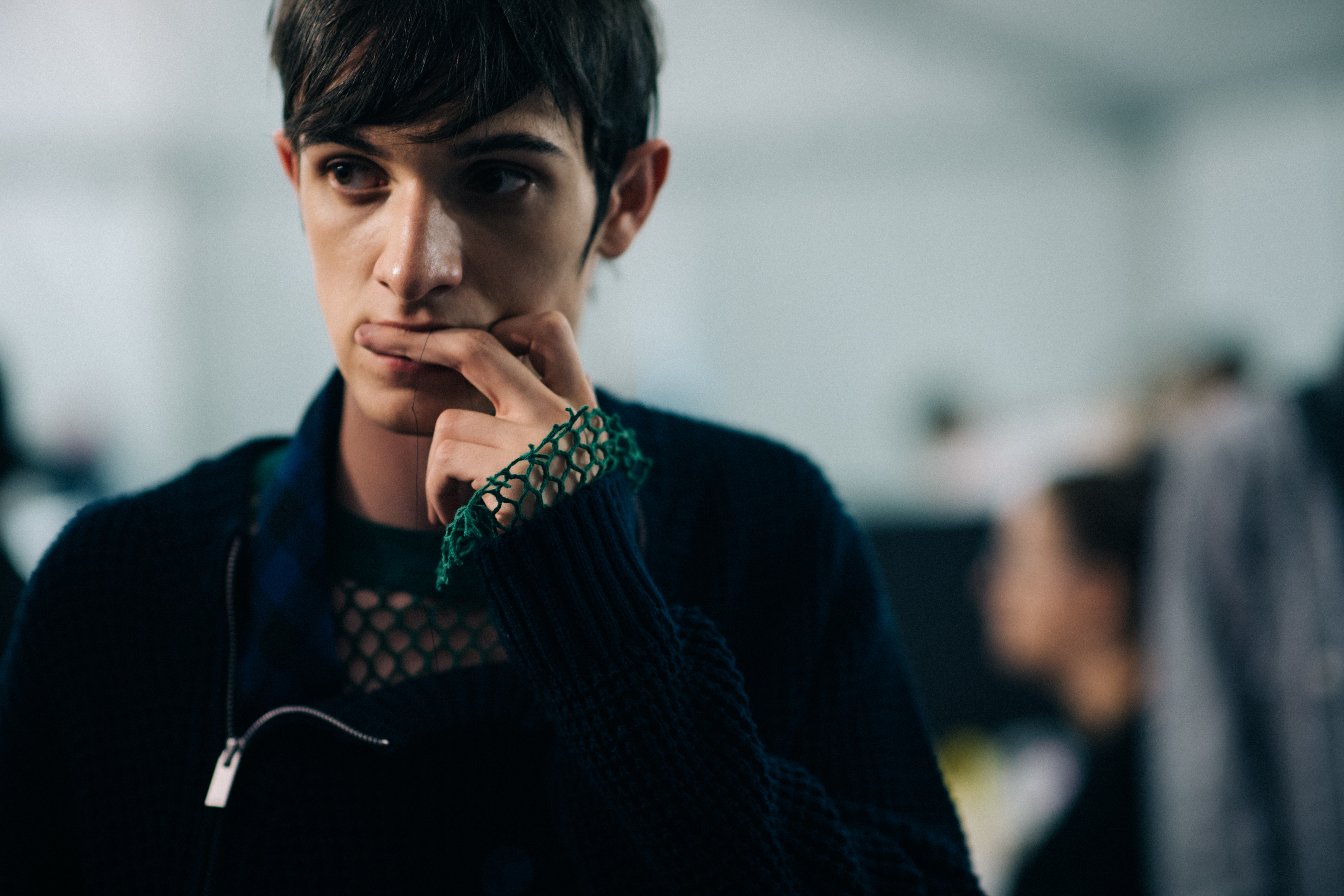 Male model before fashion show