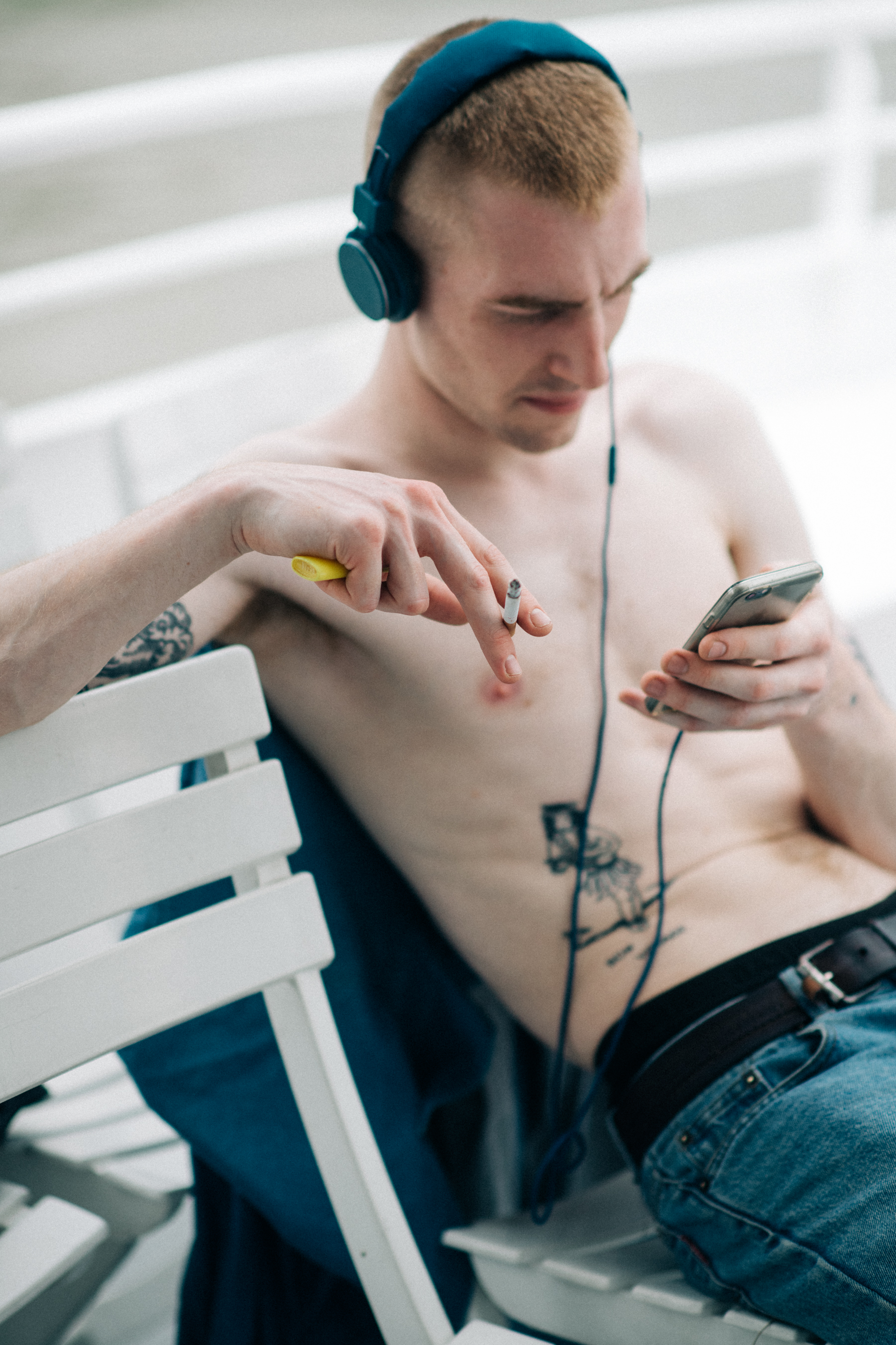 A male model with a tattoo