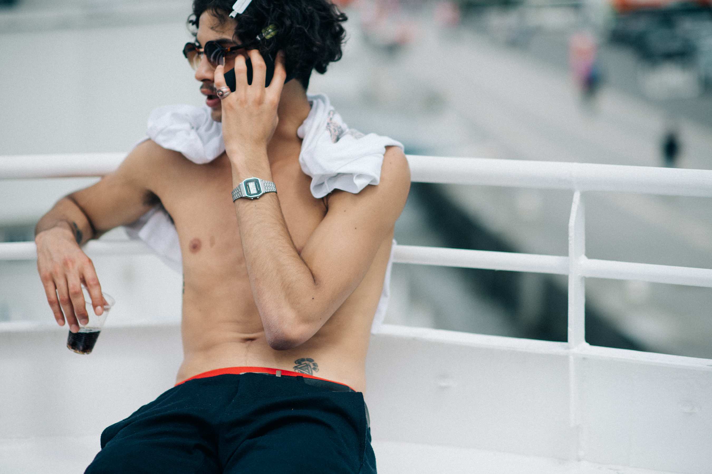 A male model on his phone