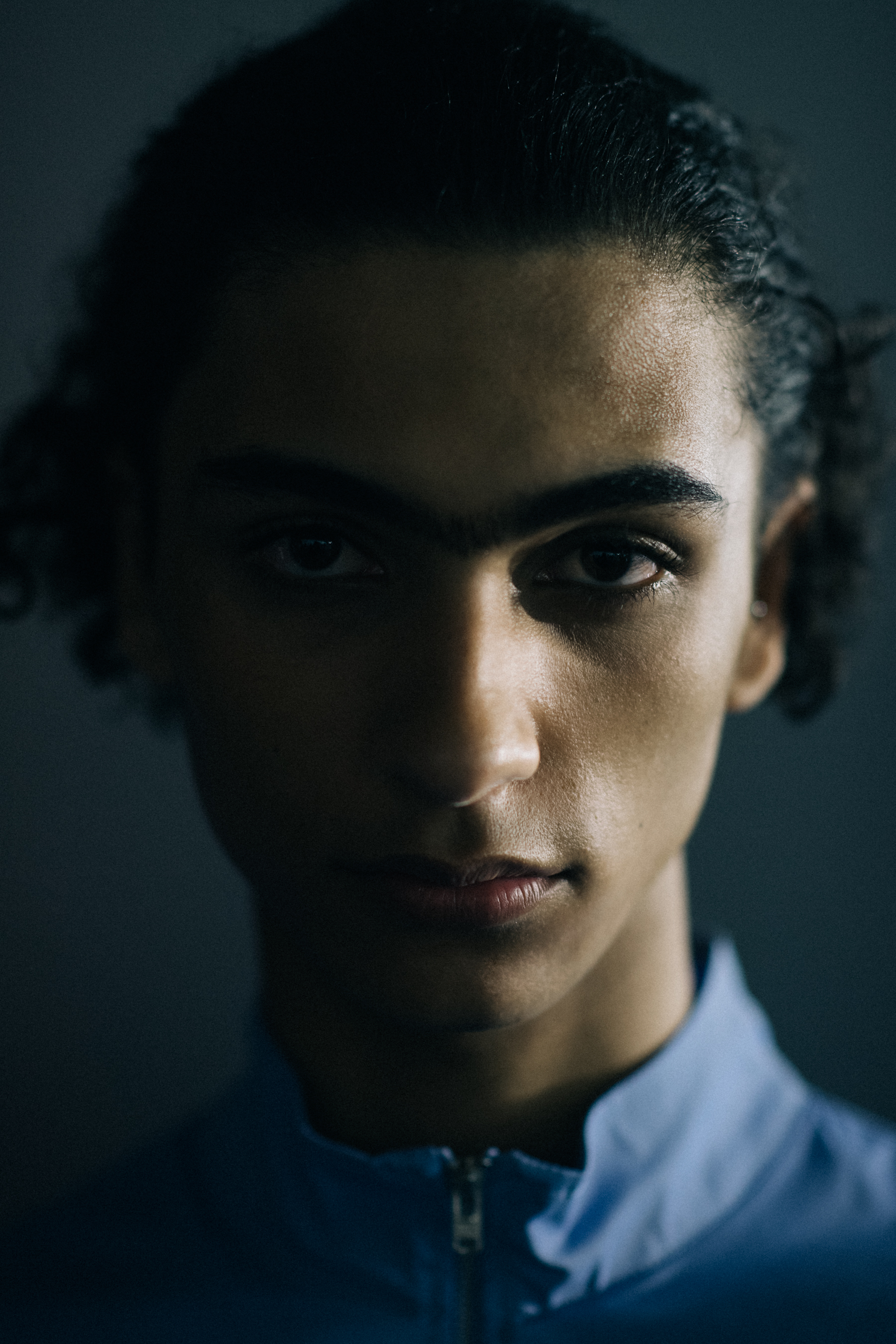 Male model with very bushy eyebrows