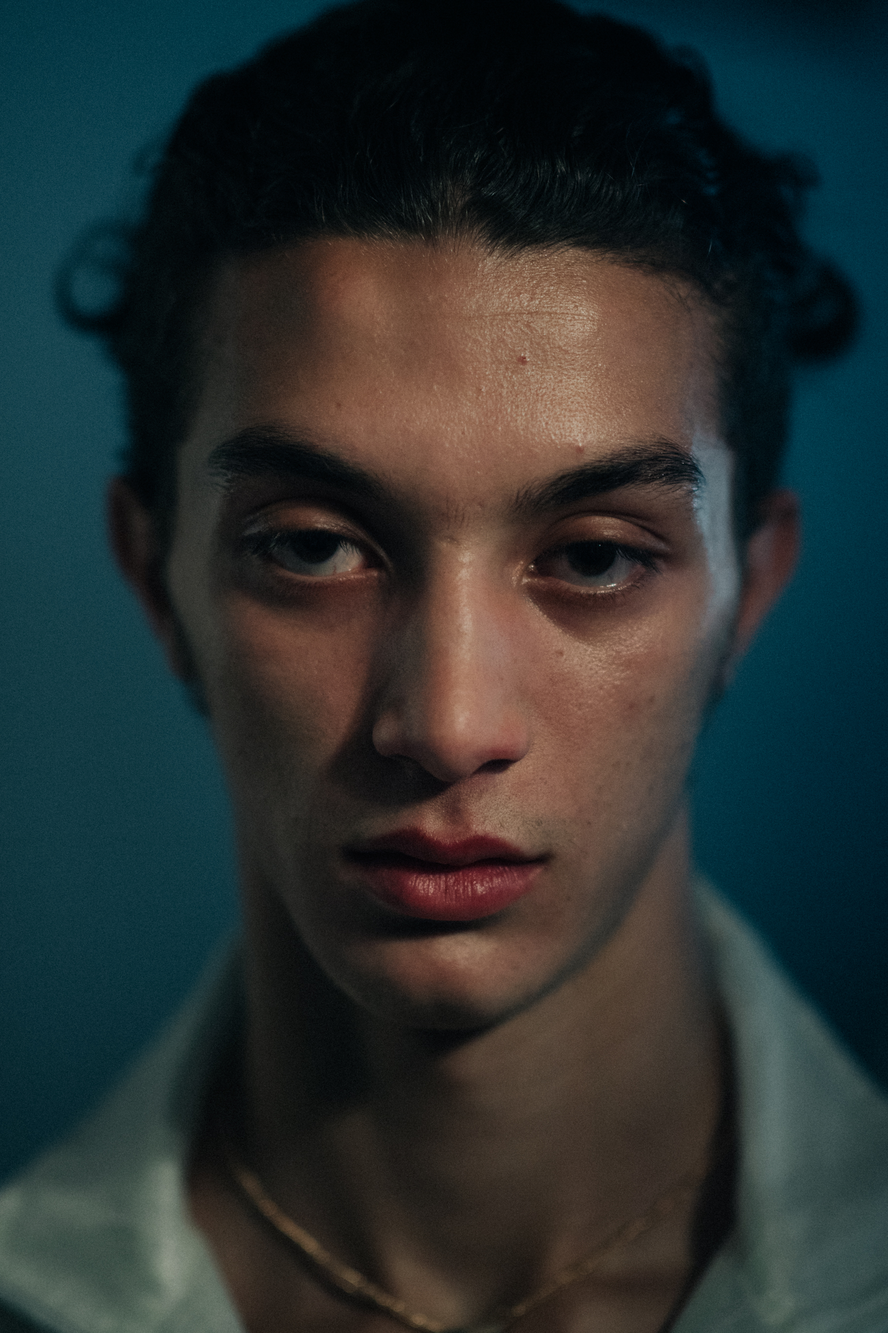 Portrait of a short-haire male model