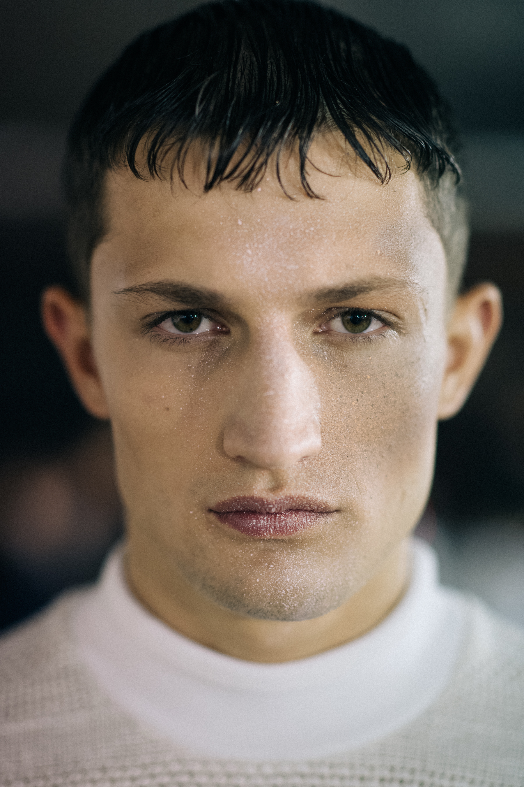 Portrait of a short-haired model