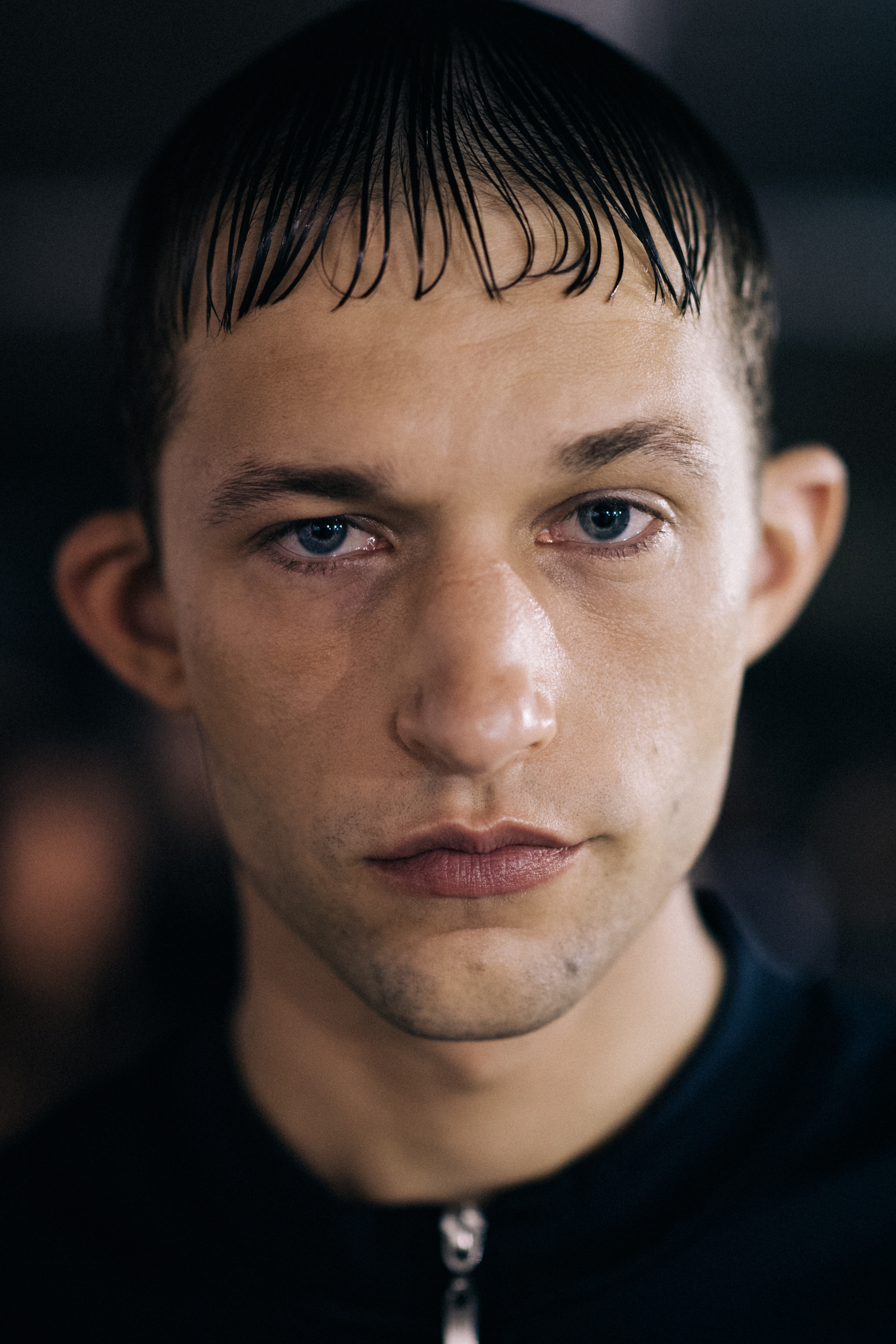 Portrait of a model with blue eyes
