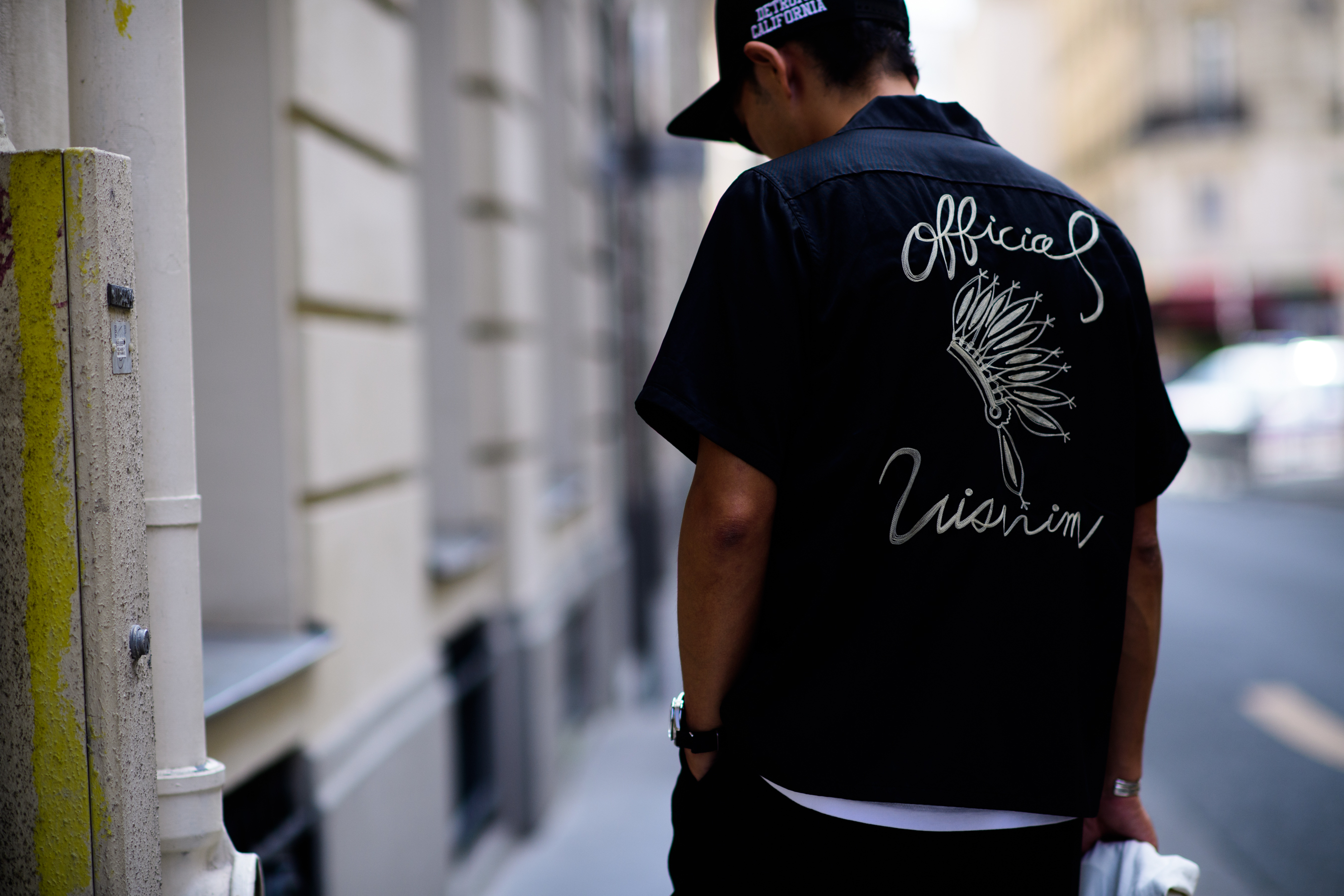 A man wearing a black shirt