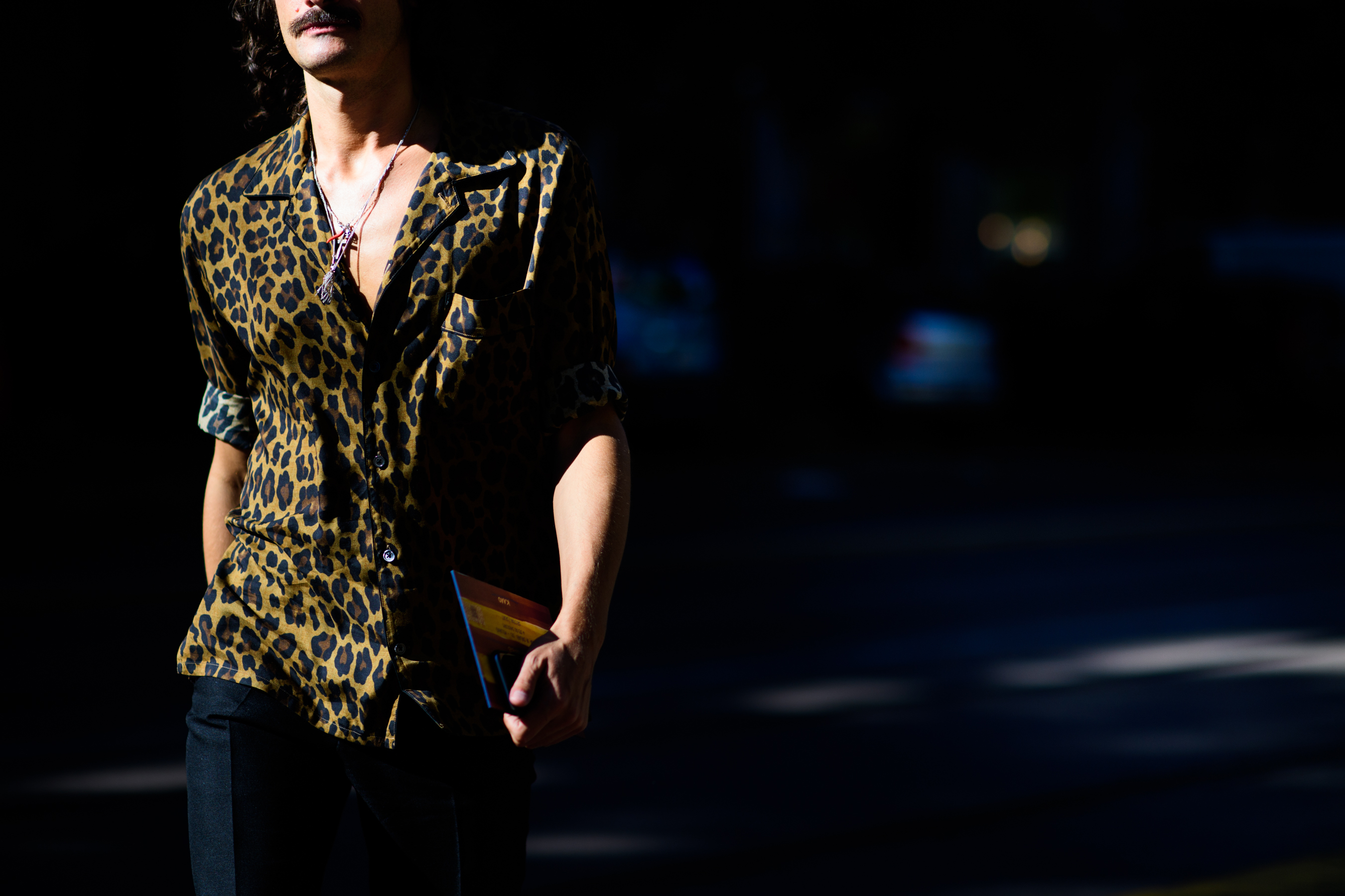 Animal printed shirt on a man