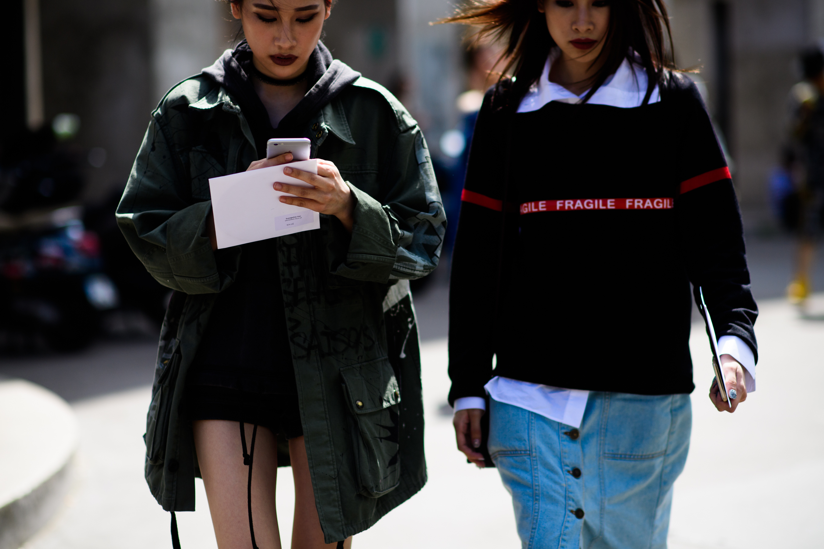 Two girls walking after the show