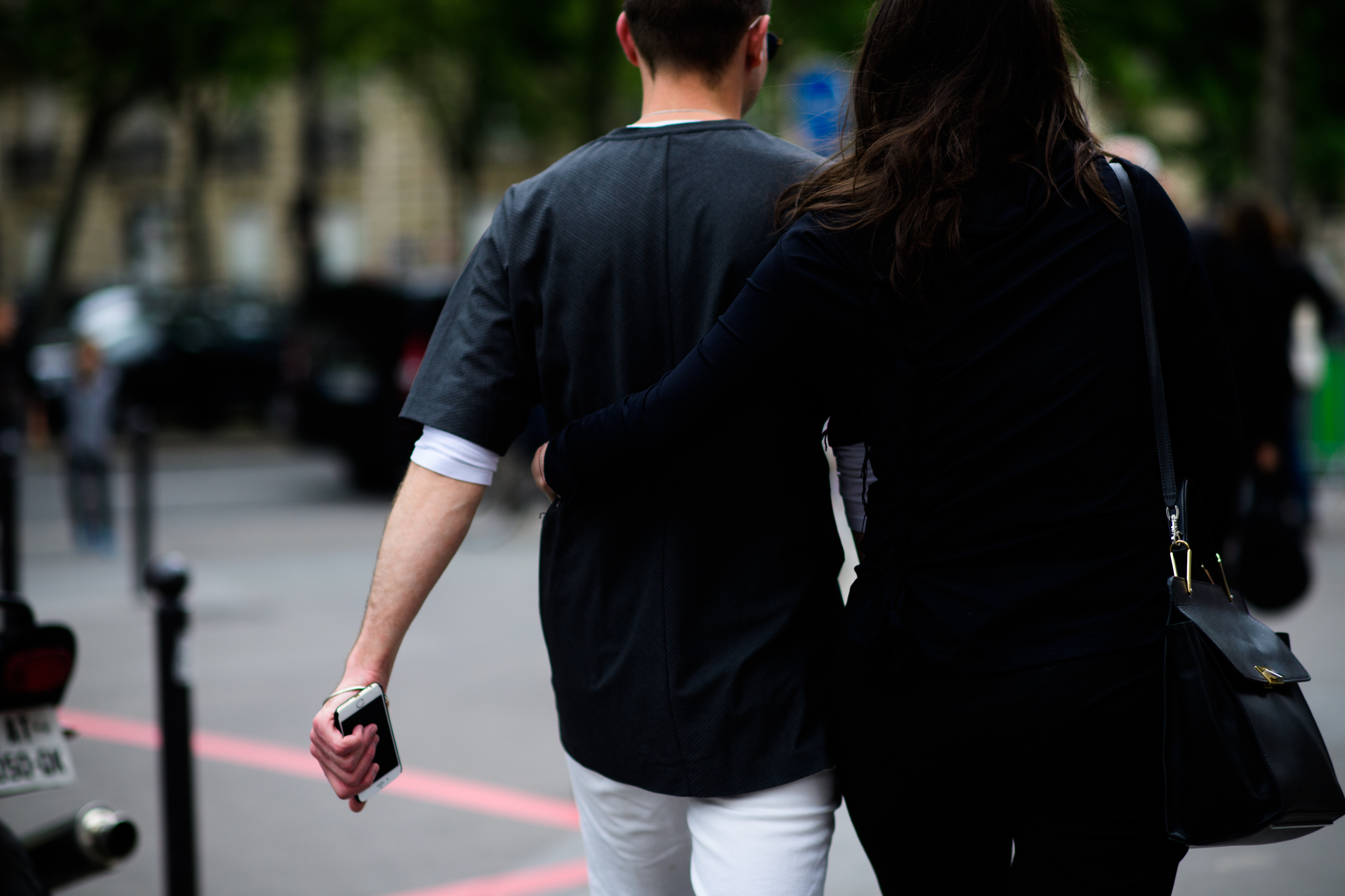 Couple walking after fashion show