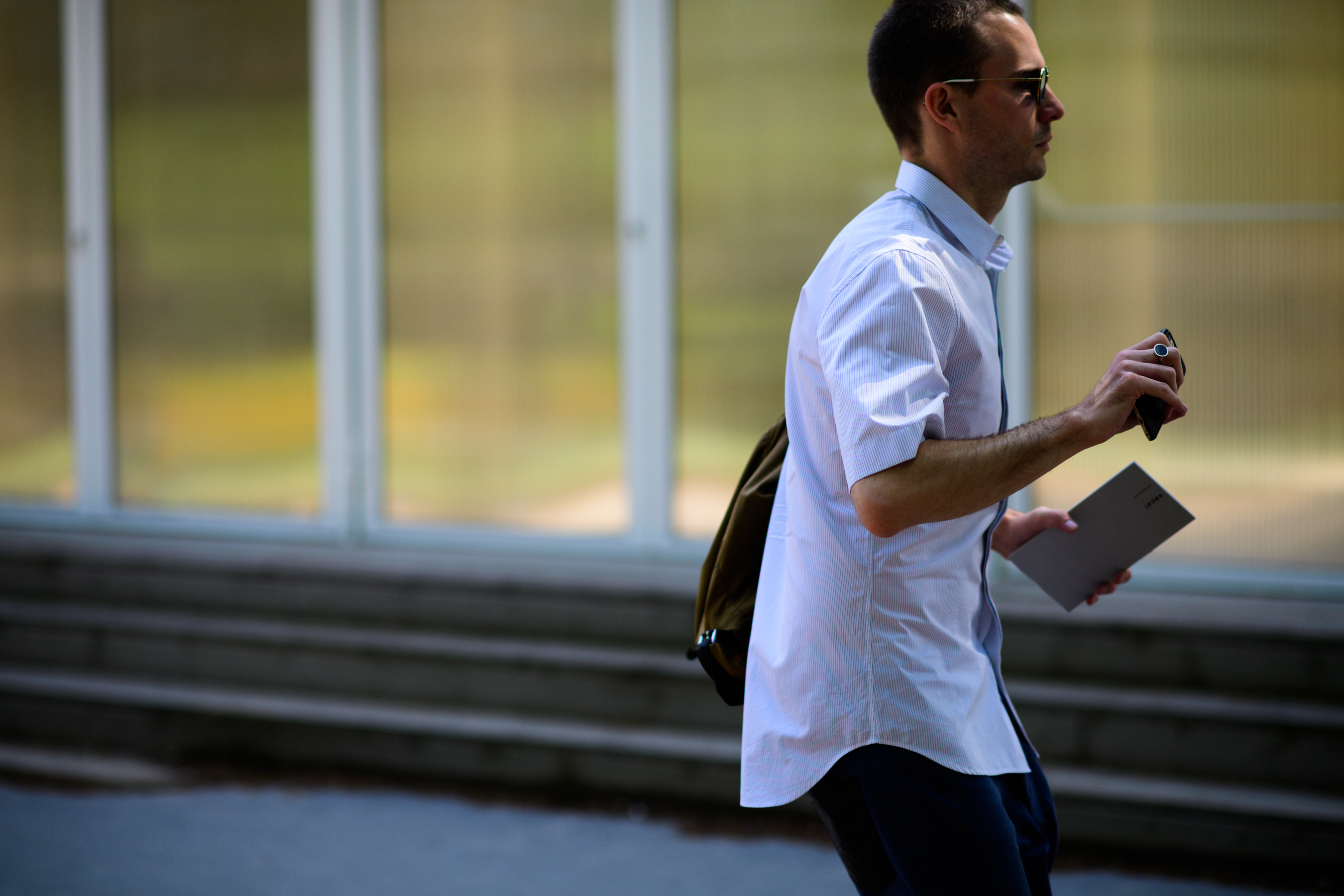 Man wearing white classic shirt