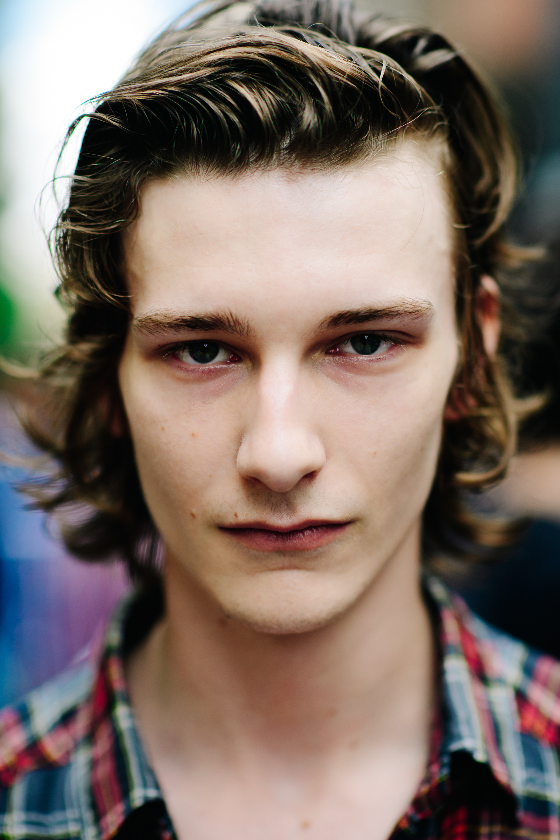 Male model in a checkered shirt