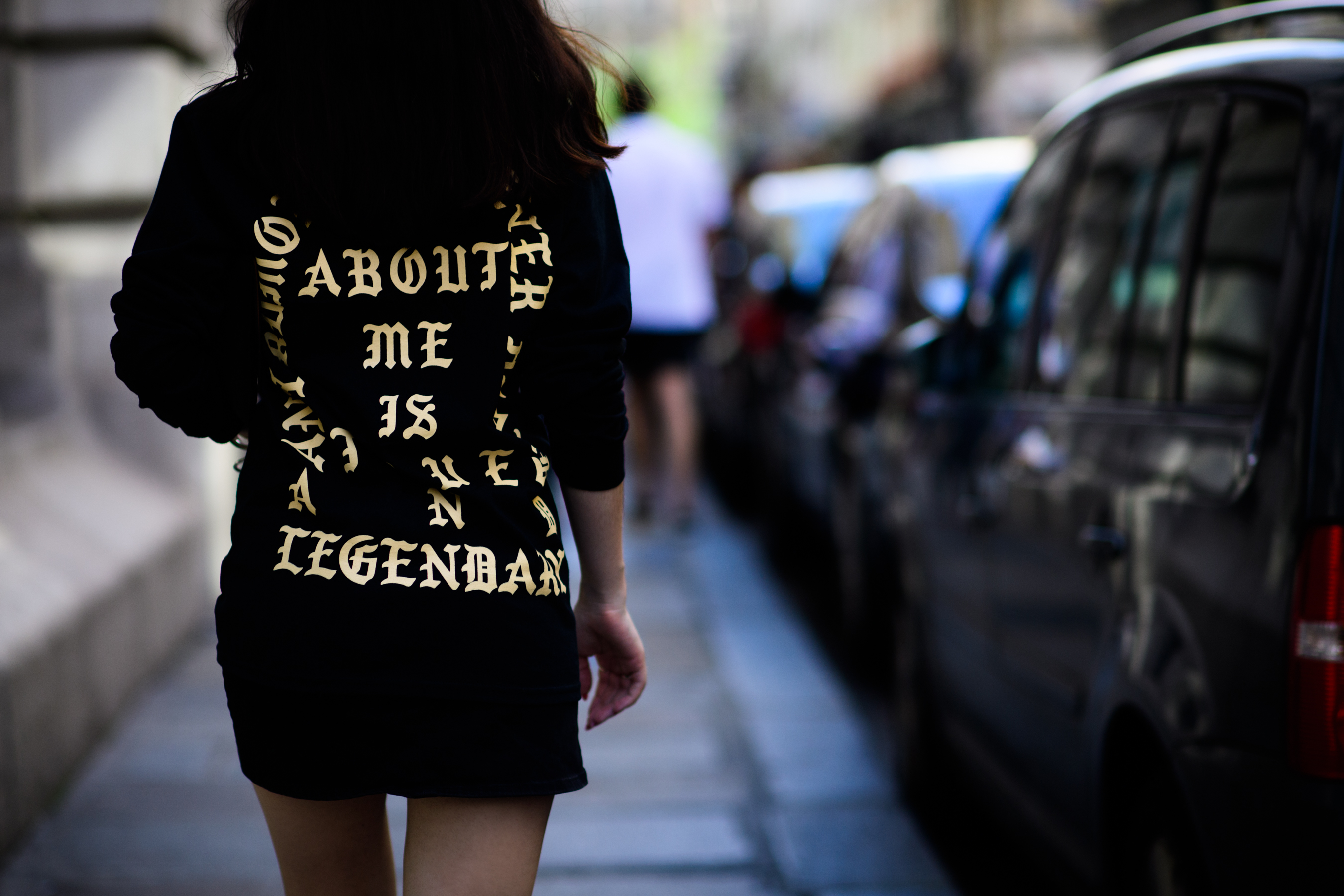 A black outfit with golden signs