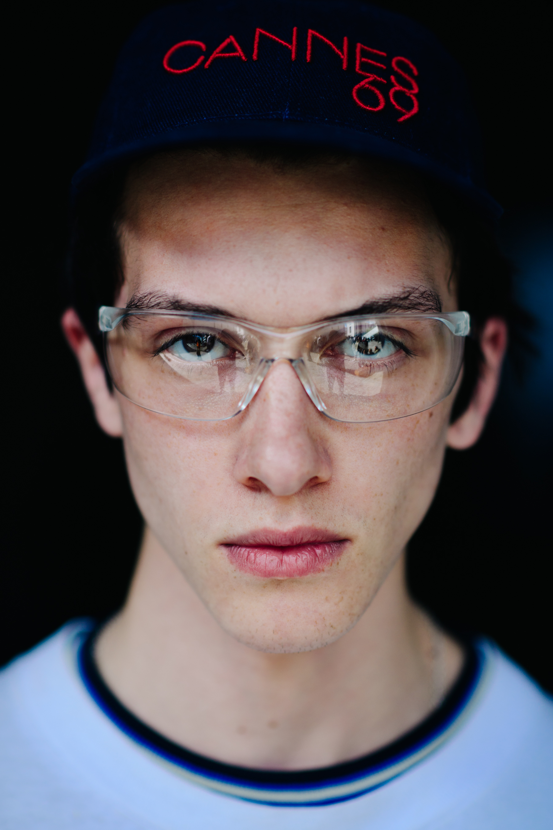 Male model wearing glasses