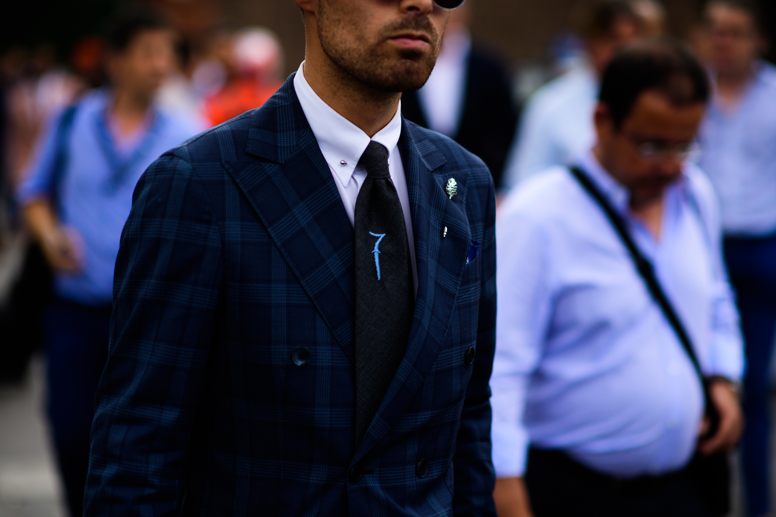 Dark blue checkered jacket