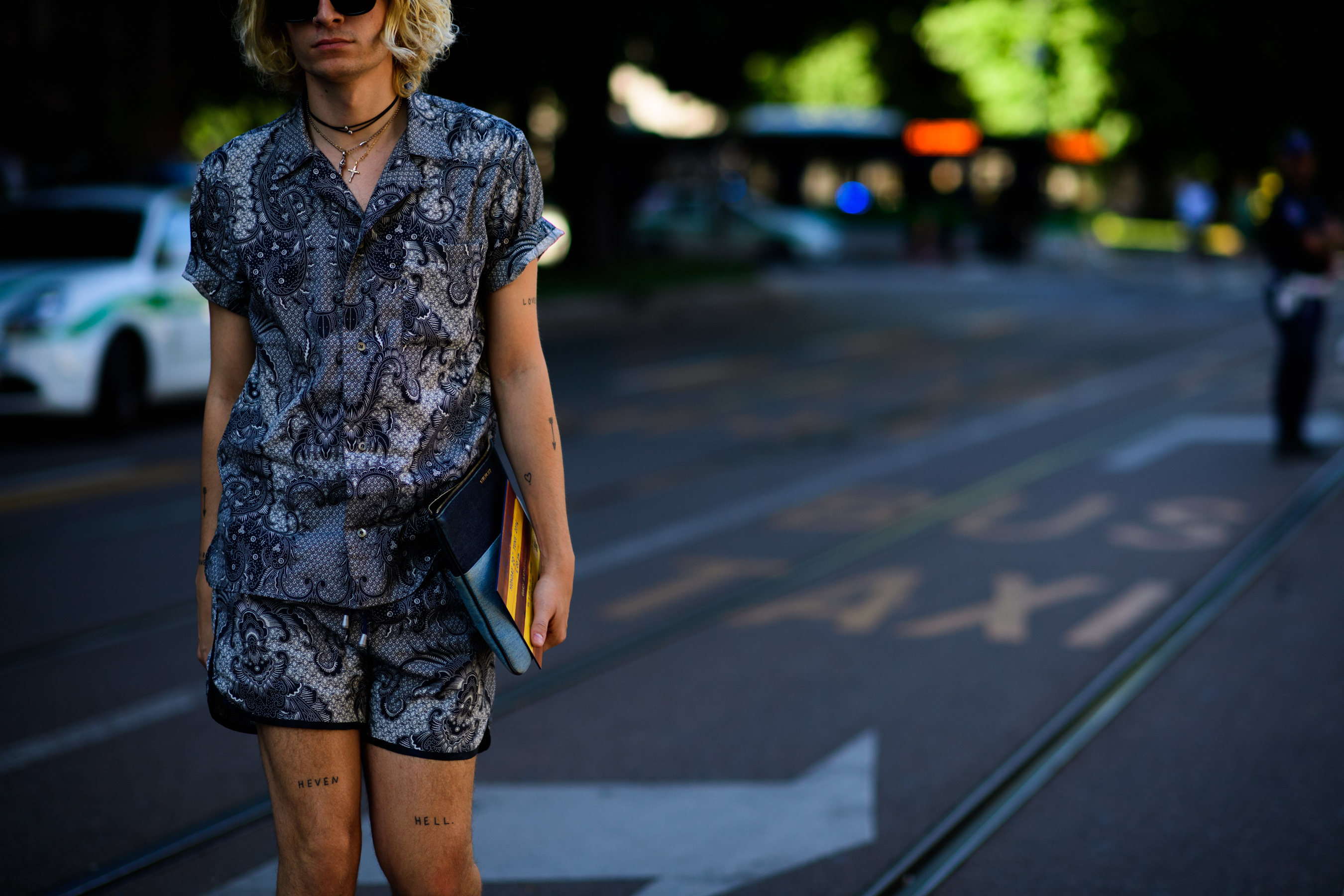 A printed short romper
