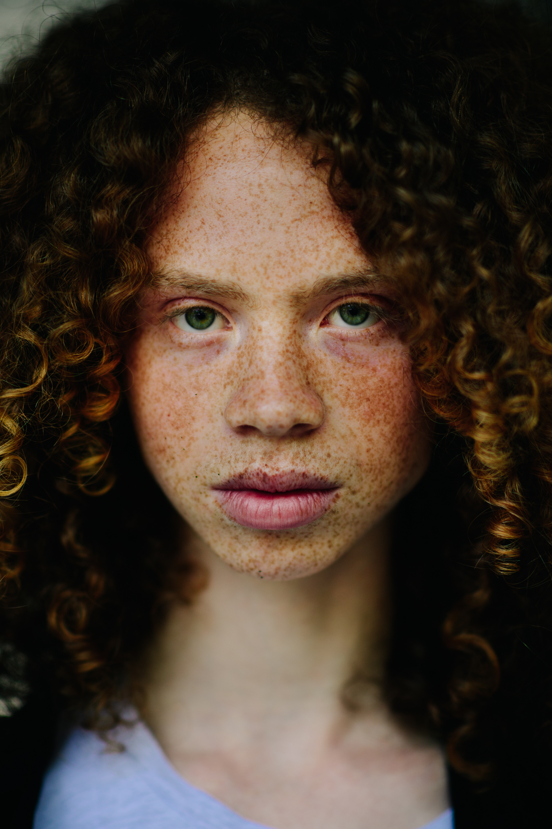 Ginger-haired male mode with freckles