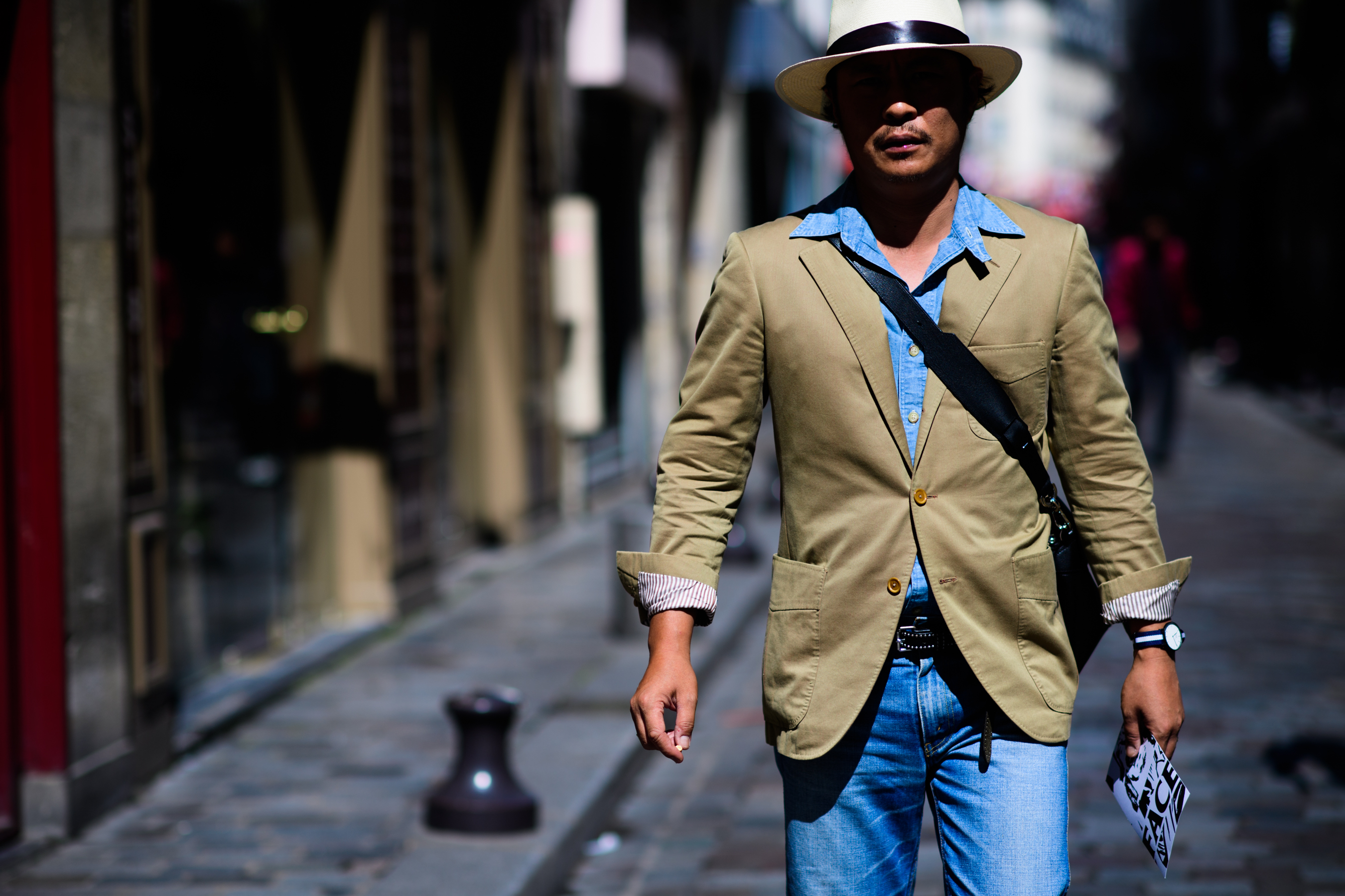 A man in denim and a jacket